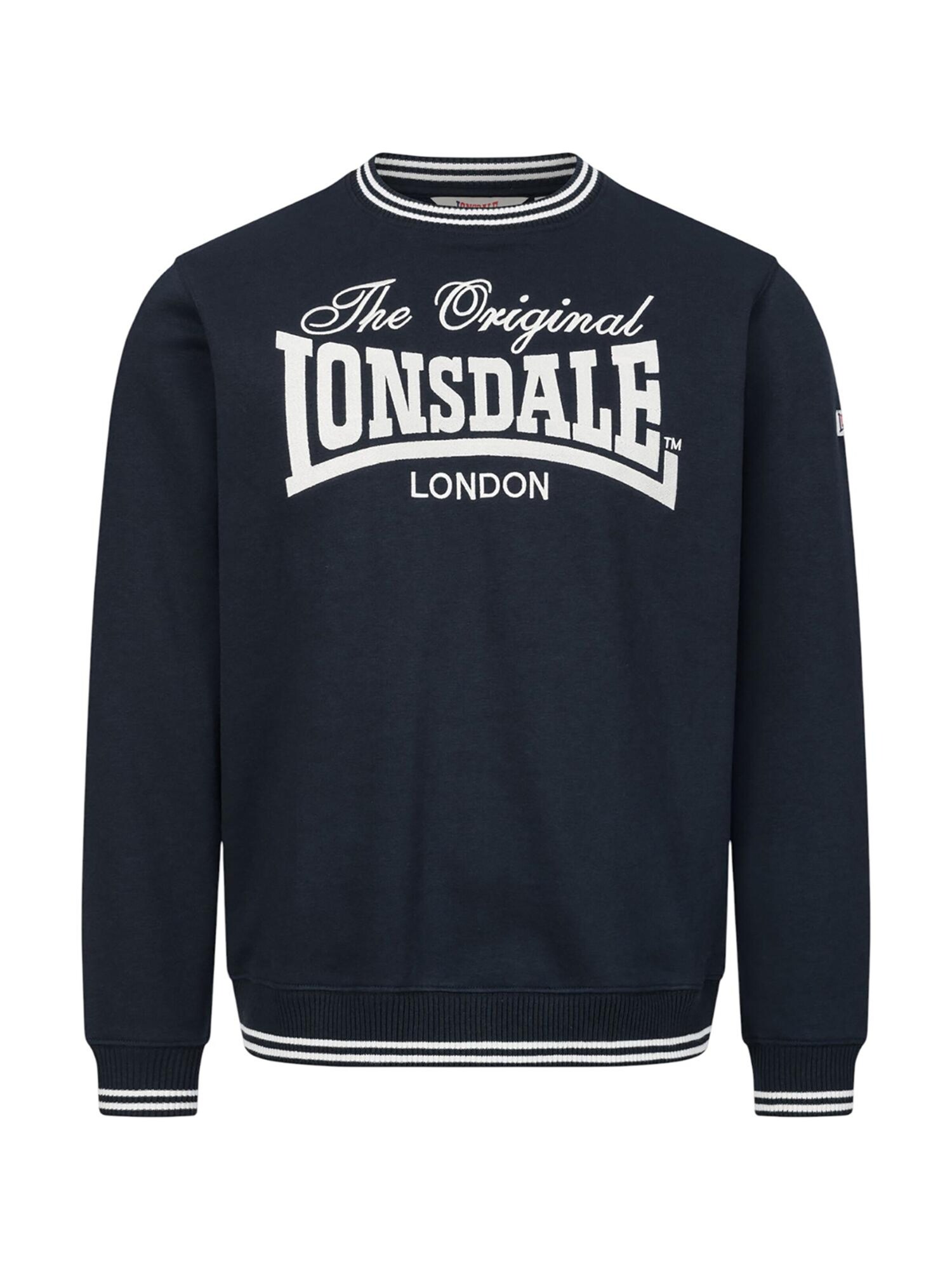 LONSDALE Bluză de molton 'Clifton'  bleumarin / alb