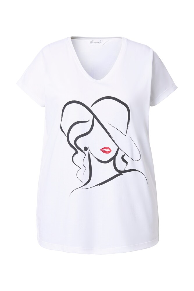 MIAMODA T-Shirt Damen Größe 8XL rot / schwarz / weiß