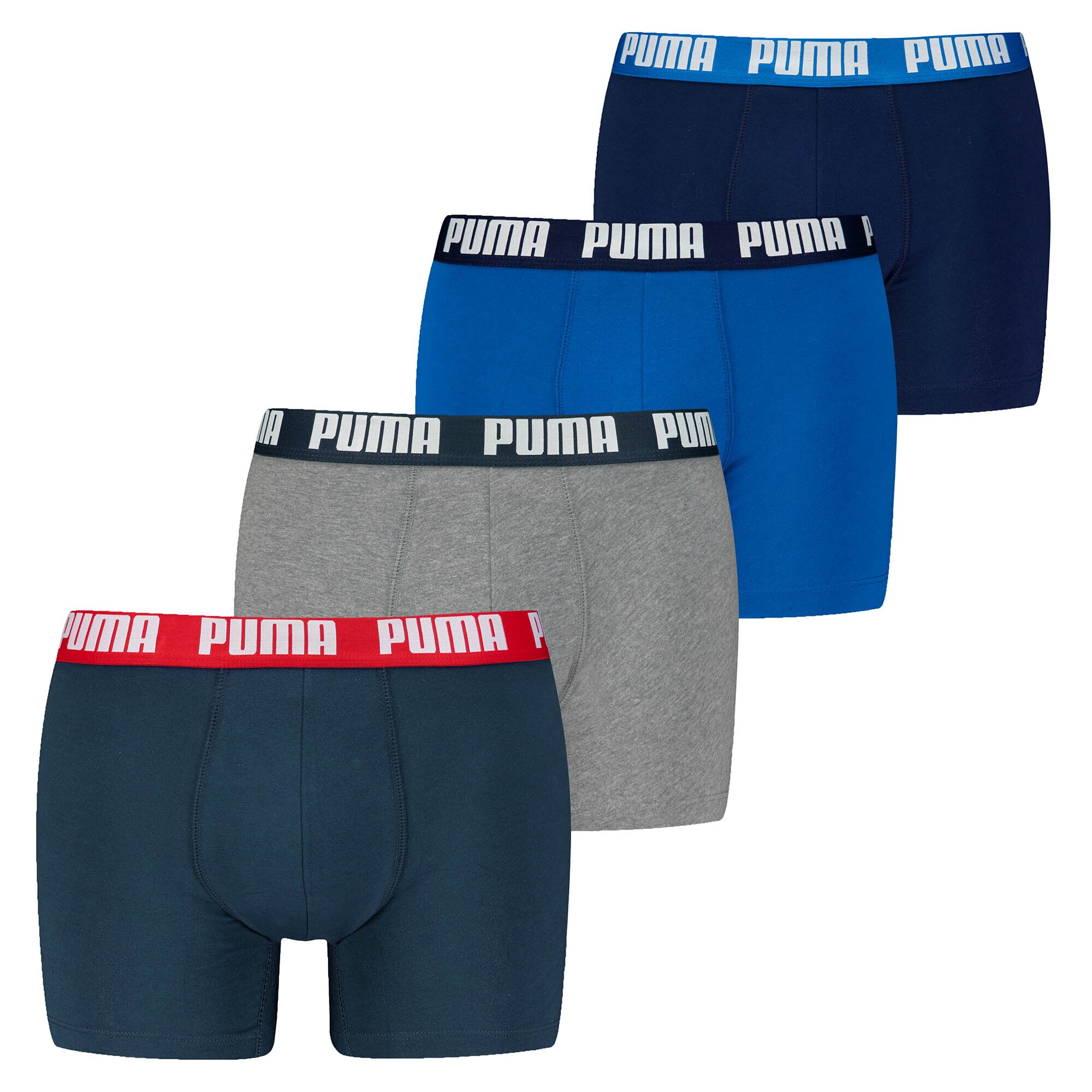 PUMA Boxerky  námornícka modrá / ultramarínová / sivá melírovaná / biela