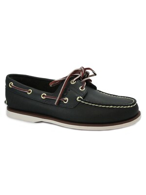 TIMBERLAND Mocasines 'TIMBERLAND 174036 CLASSIC BOAT SHOE barca navy blu scarpe uomo lacci light pelle'  negro denim