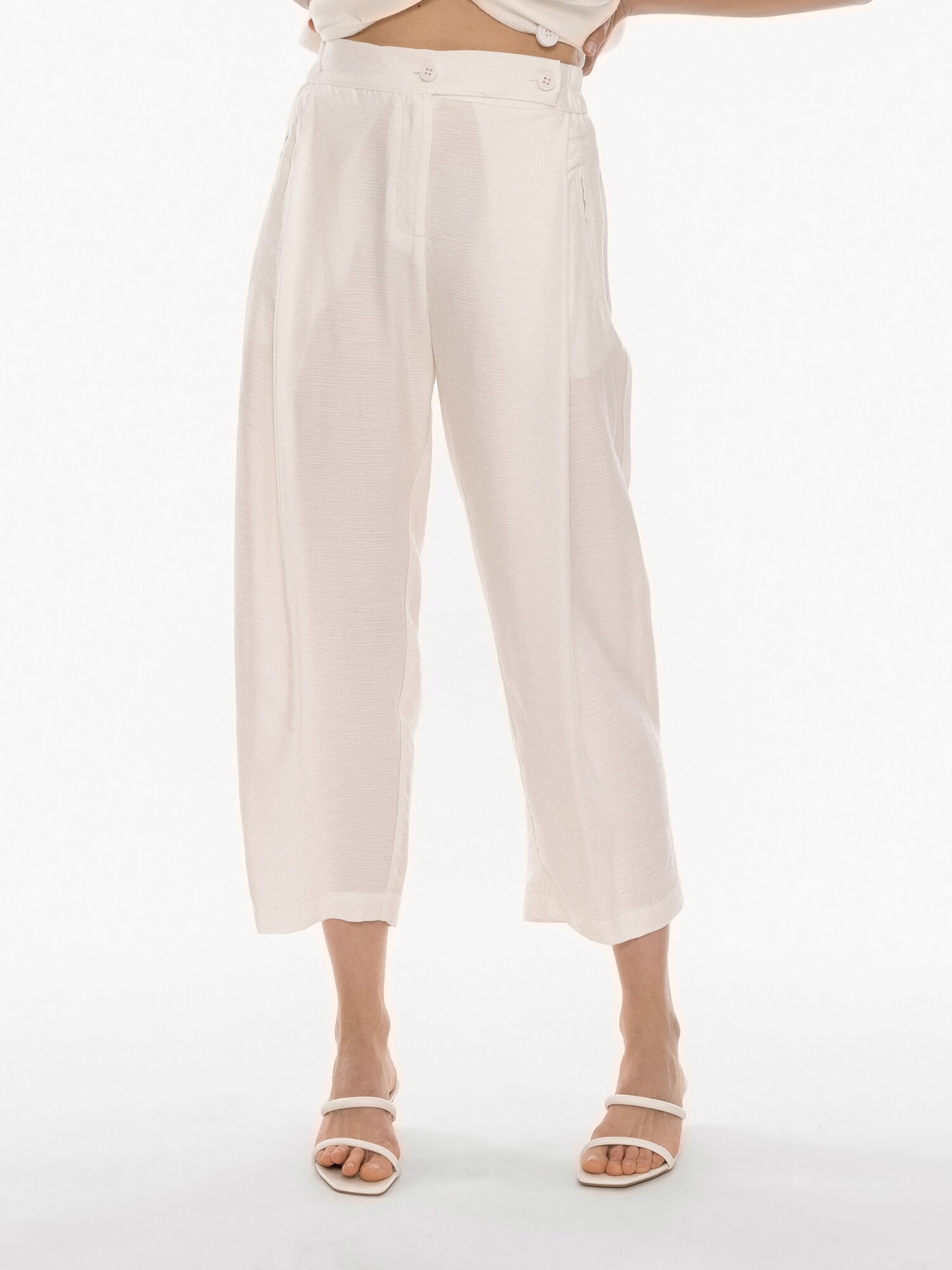 4TAILORS Pantaloni cutați Ringline alb