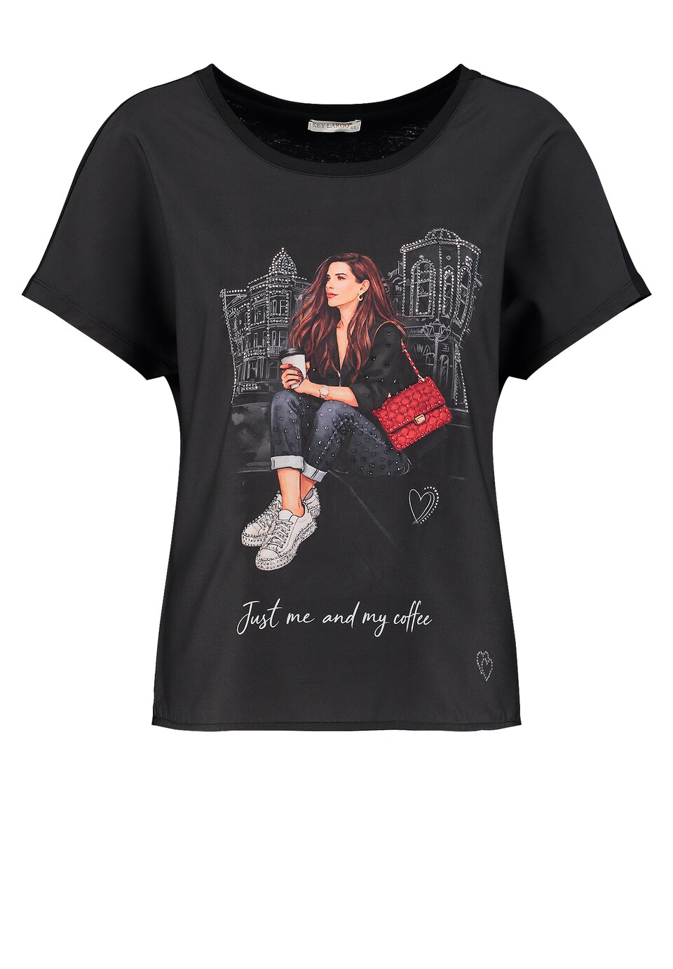T-shirt 'BREAK' grå / röd / svart