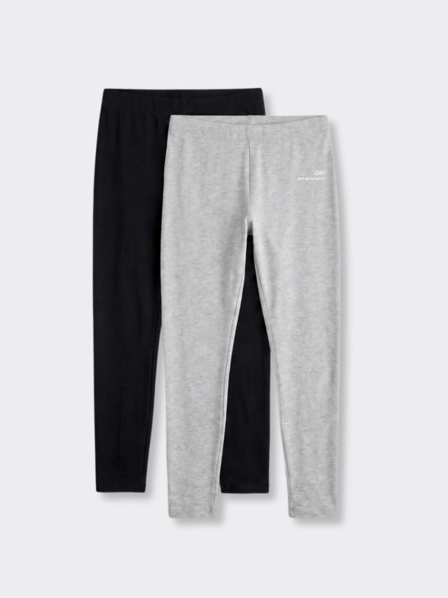 OWN Off With Nature Tajice 'Leggings Nero e Grigio Chiaro Melange - Set da 2' crna