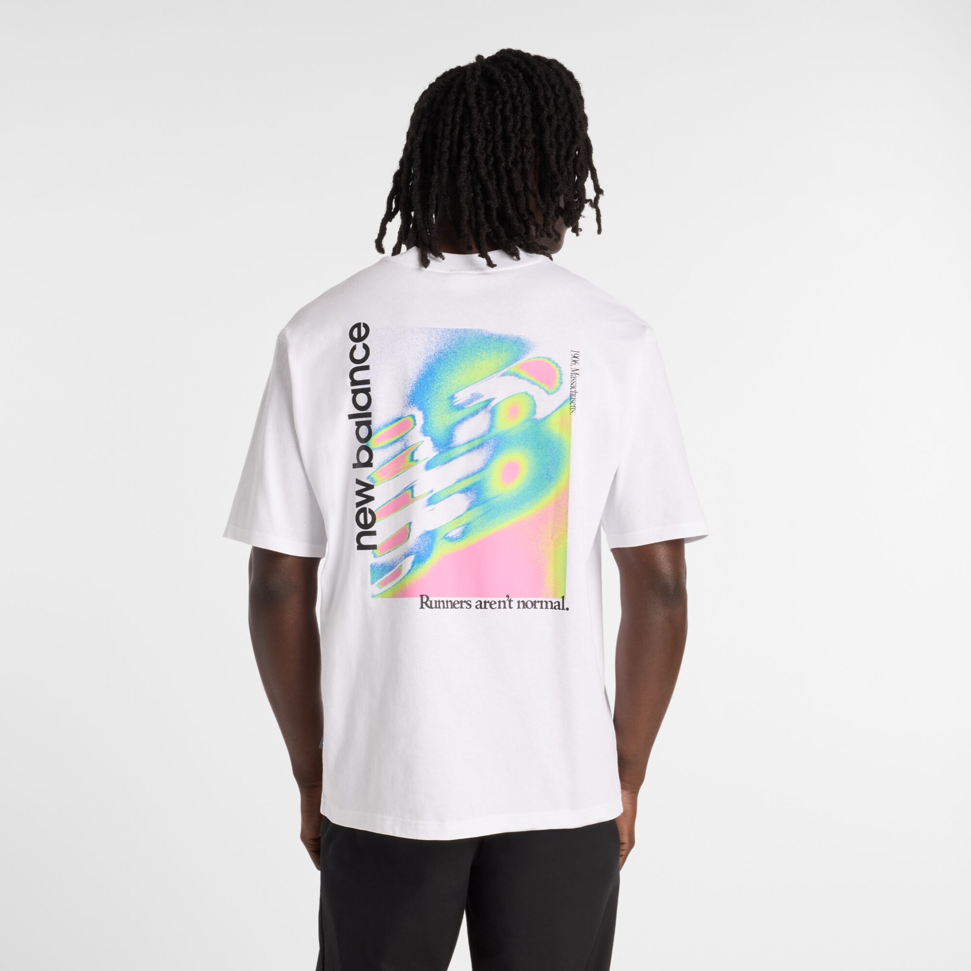 New balance Camiseta 'Classic' azul claro / amarillo / rosa / blanco – imagen 2