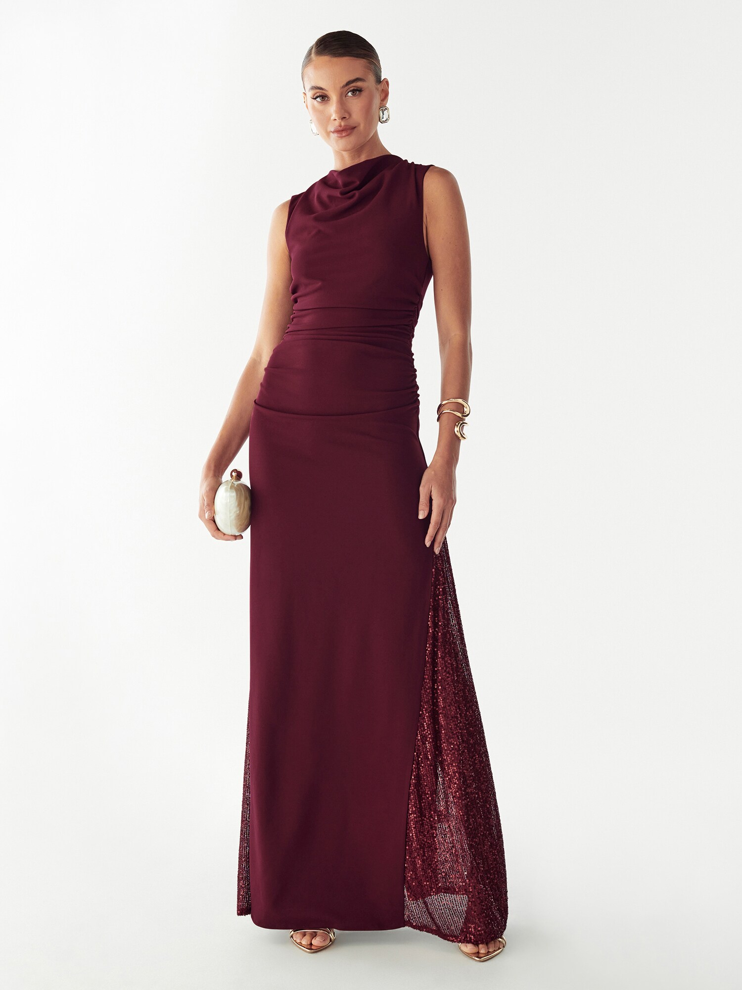 BWLDR Rochie de seară 'Avena'  roșu bordeaux