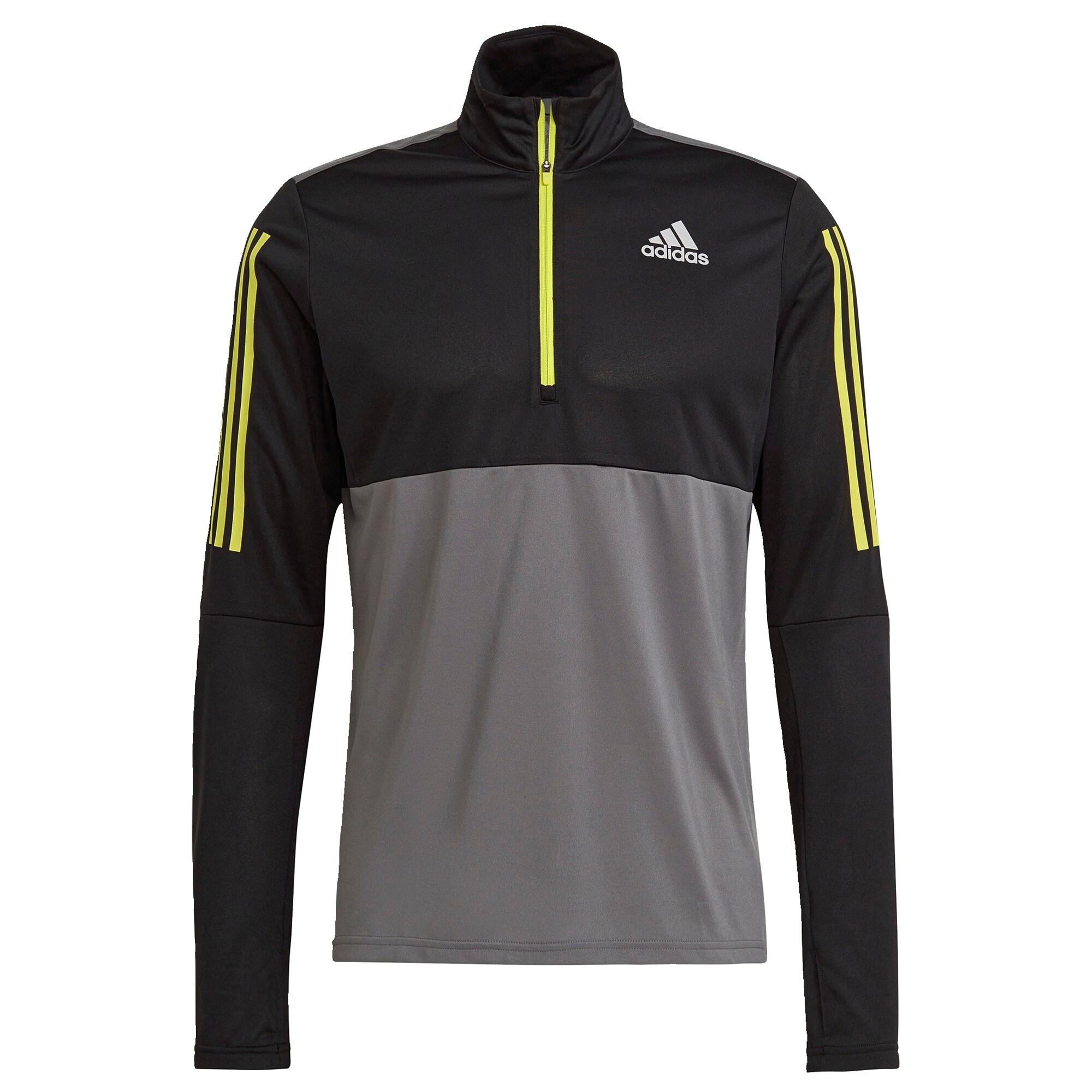 ADIDAS PERFORMANCE Sportiniai marškinėliai 'Own The Run'  pilka / juoda / geltona / balta