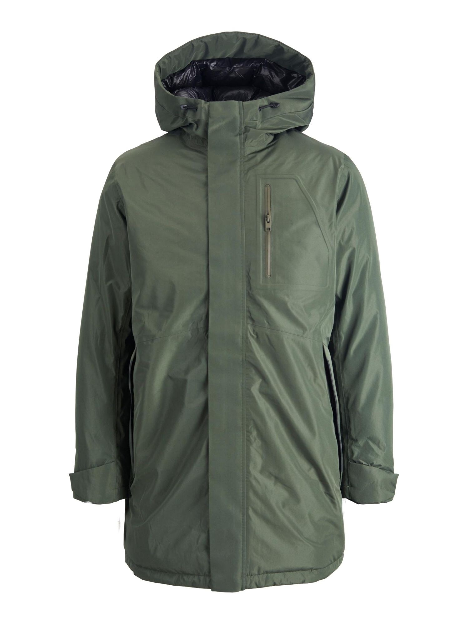 JACK & JONES Prechodná parka 'Wing' tmavozelená