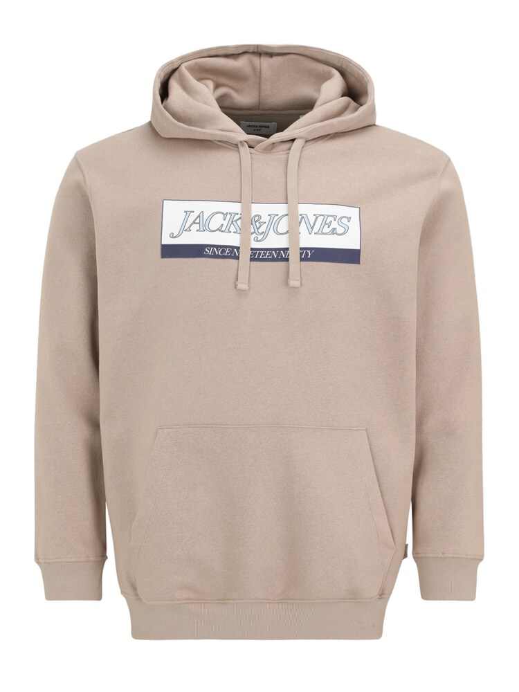 Jack & Jones Plus Sweatshirt 'JORInwood' Herren Größe XXXL taupe / schwarz / weiß