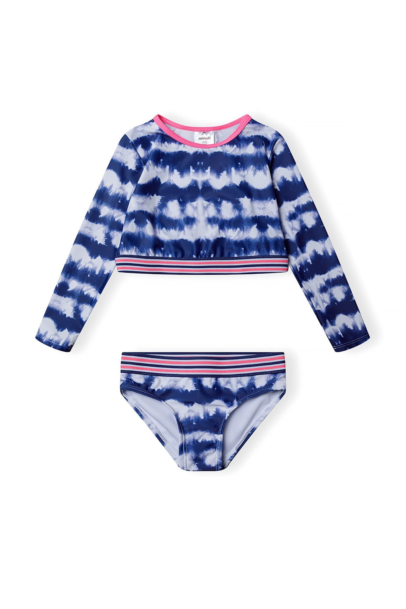 MINOTI Costum de baie două piese  albastru / albastru deschis / roz deschis