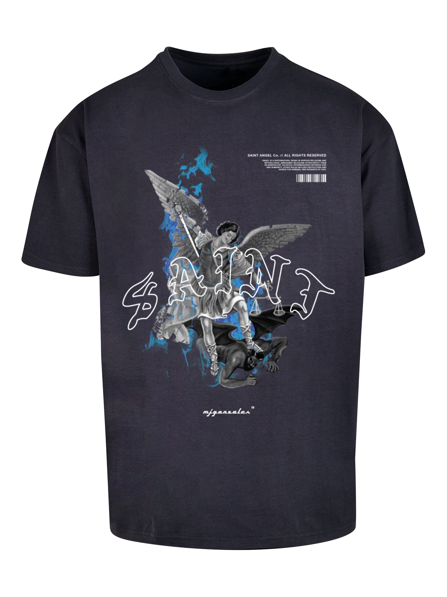 MJ Gonzales Тениска 'SAINT V.1'  синьо / нейви синьо / светлосиво / бяло