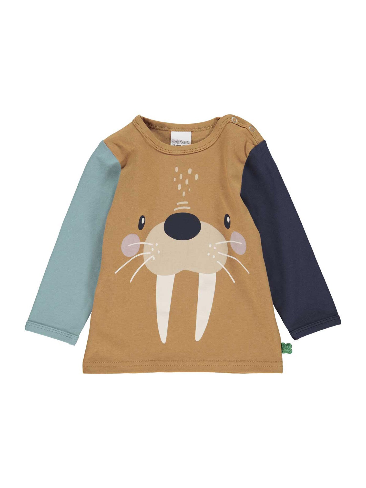 Fred's World by GREEN COTTON Camisola 'Polar Walrus'  bege / turquesa / azul noturno / cappuccino