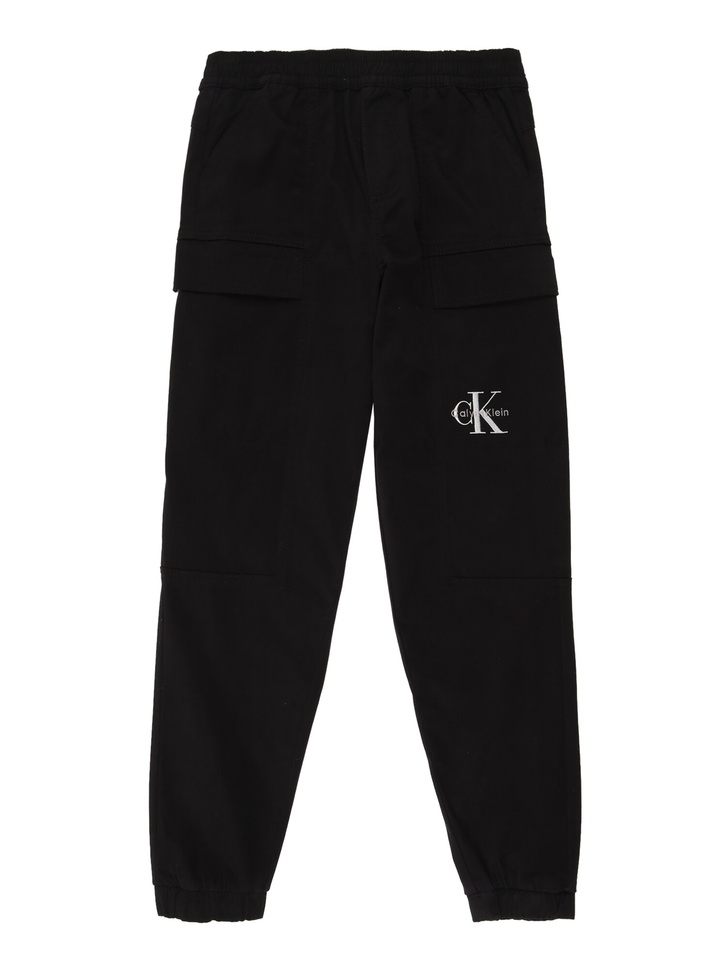 Calvin Klein Jeans Hlače  črna / bela