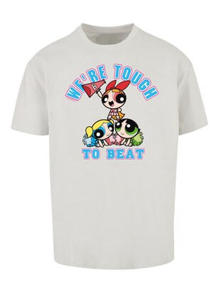 F4NT4STIC Shirt ‘Powerpuff Girls Tough To Beat’ Azuur / Geel / Lichtgrijs / Zwart