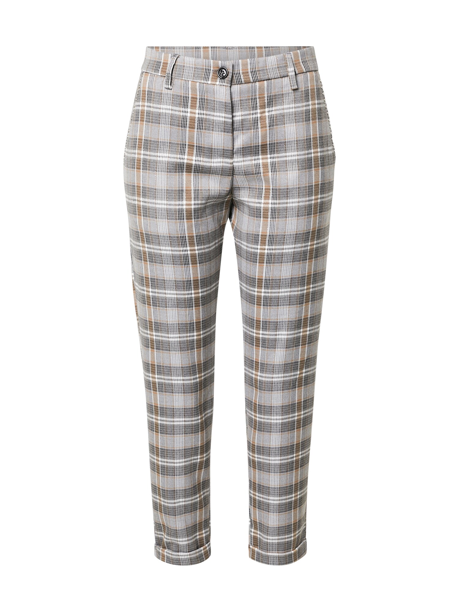 IMPERIAL Chino nohavice  svetlobéžová / sivá melírovaná / čierna / biela