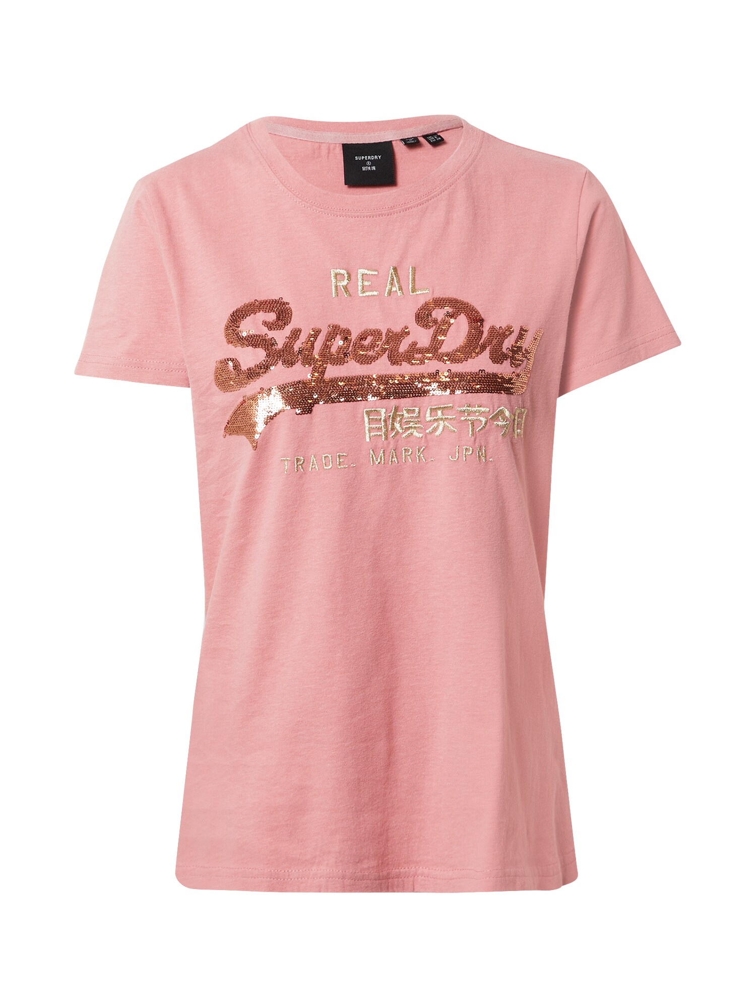 Superdry Marškinėliai 'SEQUIN'  auksas / rožinė
