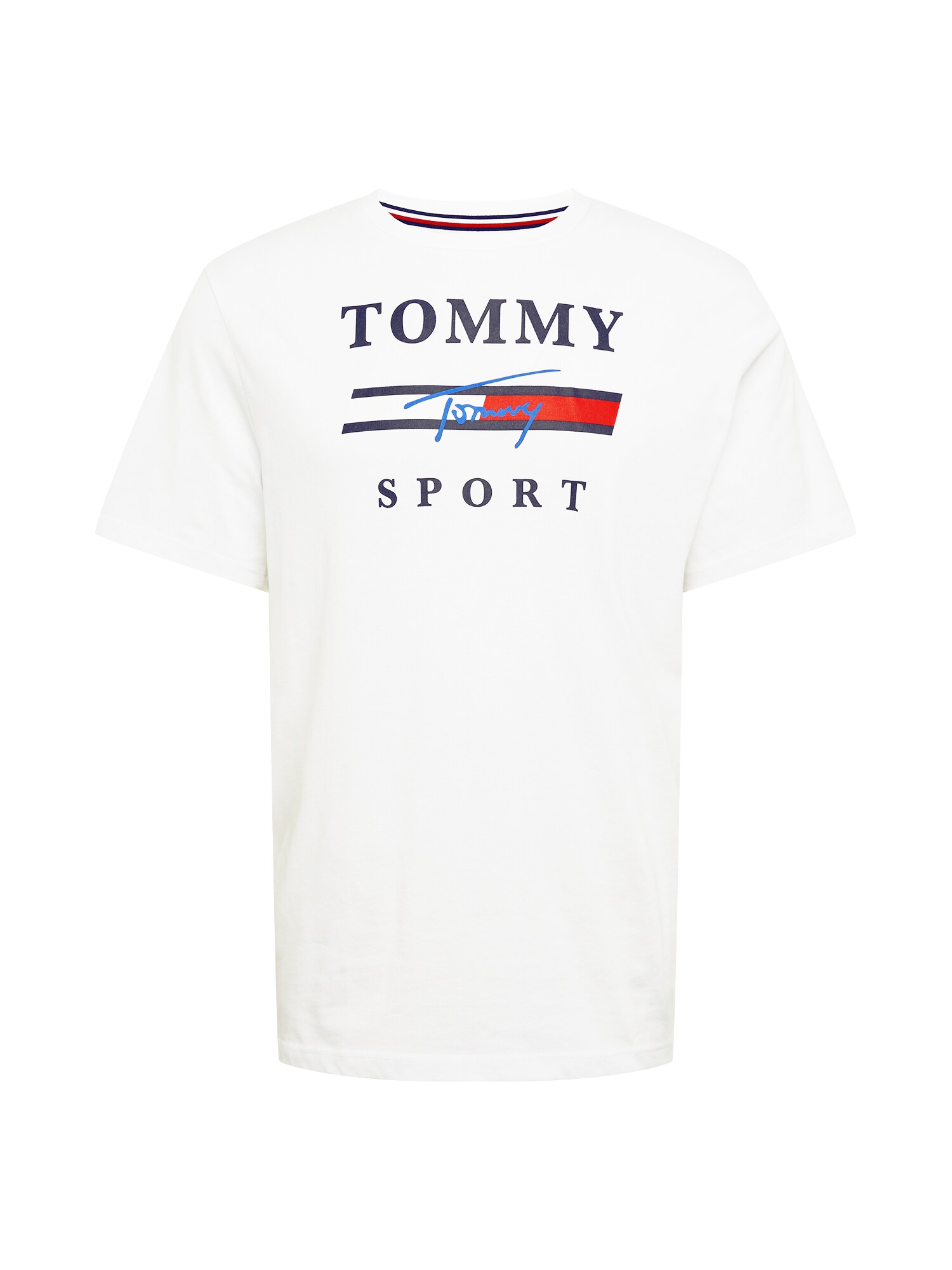 Tommy Sport Sportiniai marškinėliai  balta / nakties mėlyna / raudona / sodri mėlyna („karališka“)