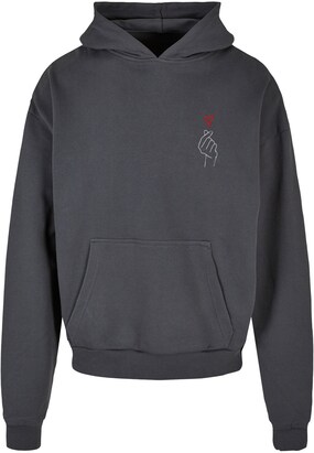 Merchcode Sweatshirt ‘K Heart’ Donkergrijs / Rood / Wit