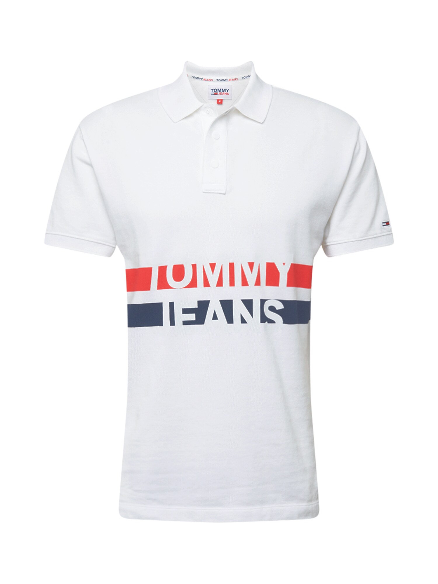 Tommy Jeans Marškinėliai  balta / raudona / tamsiai mėlyna