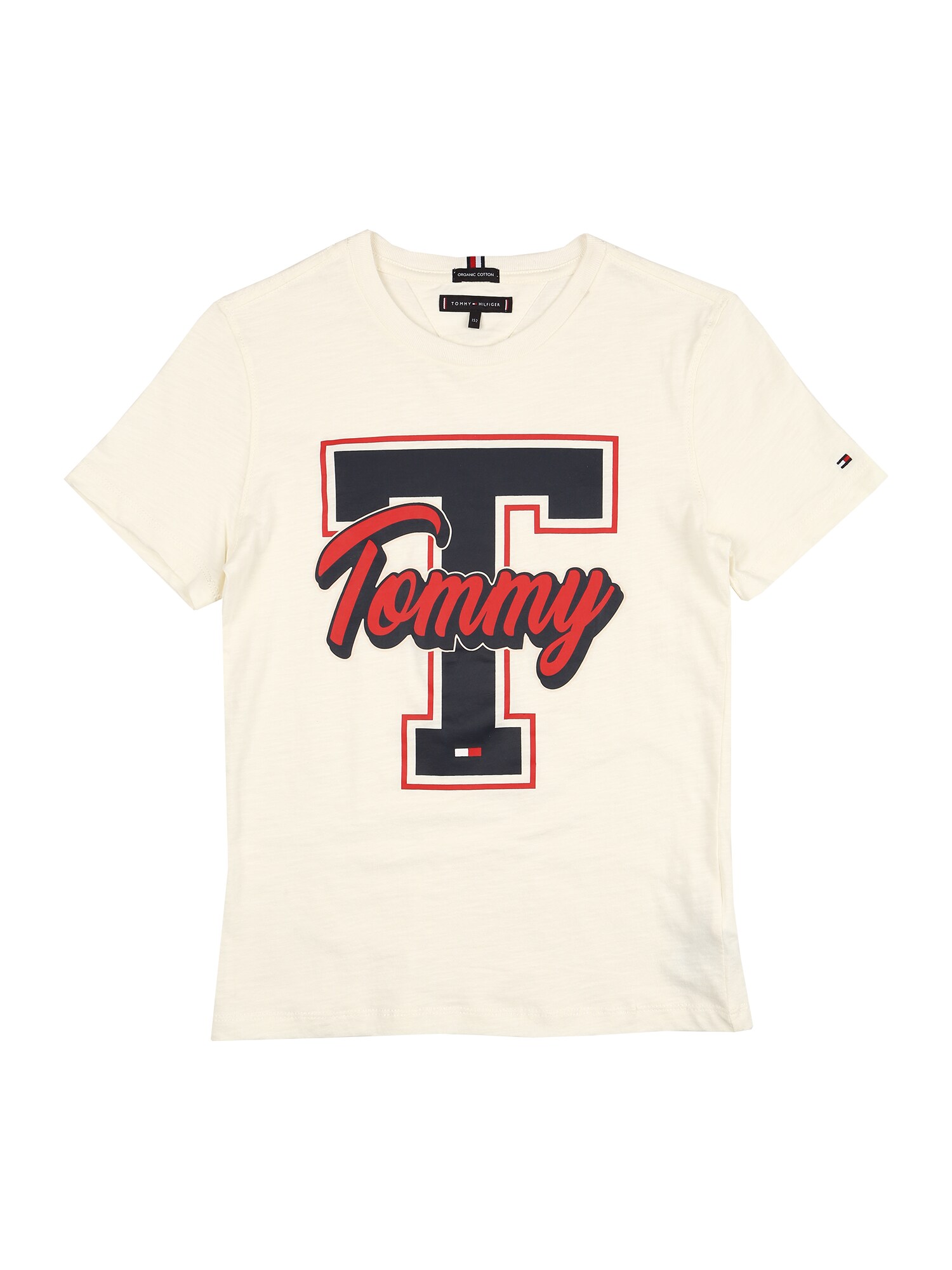 TOMMY HILFIGER Marškinėliai 'VARSITY'  balta / tamsiai mėlyna / raudona