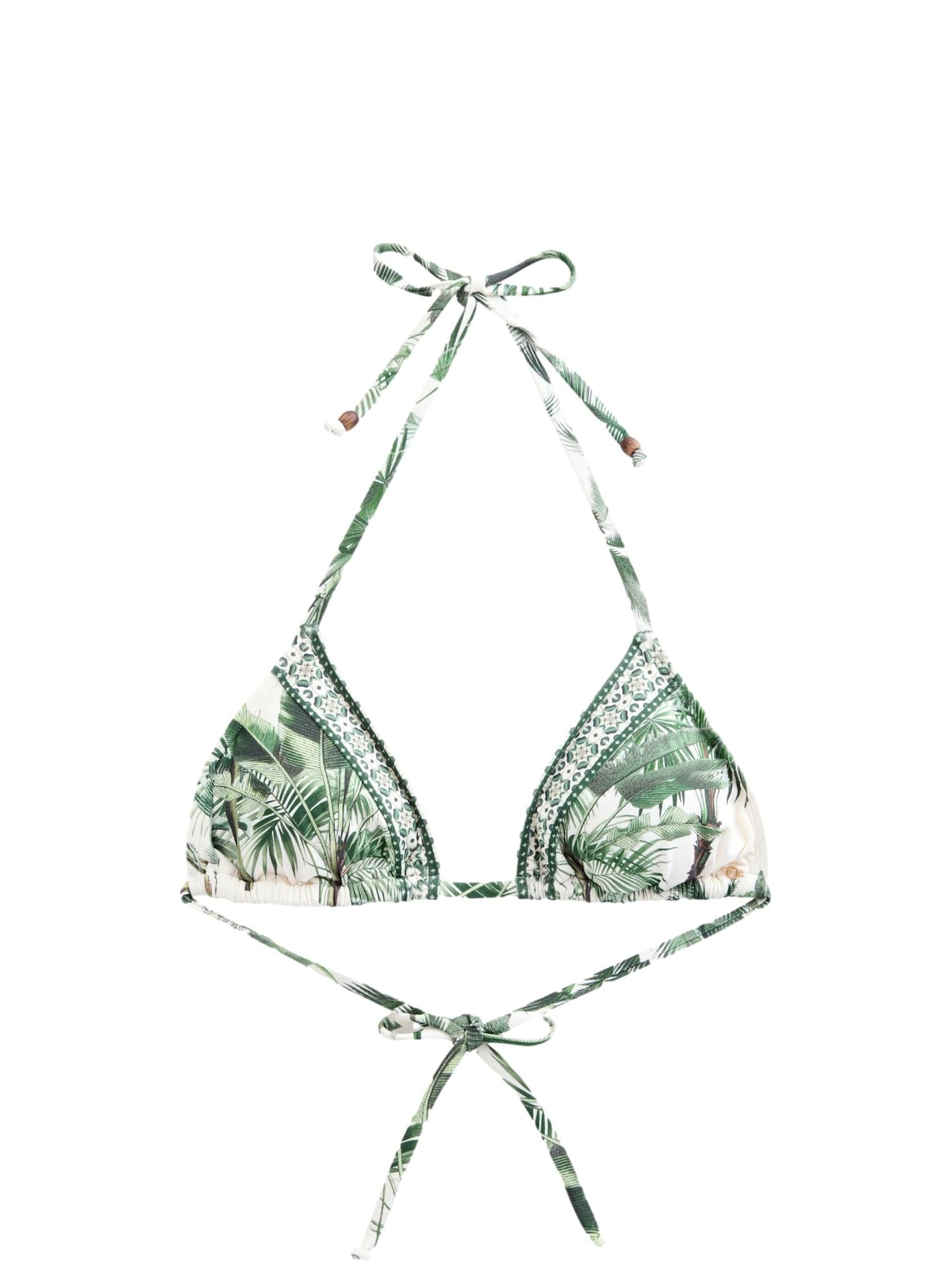 Next Sutien costum de baie  maro închis / verde / verde deschis / alb