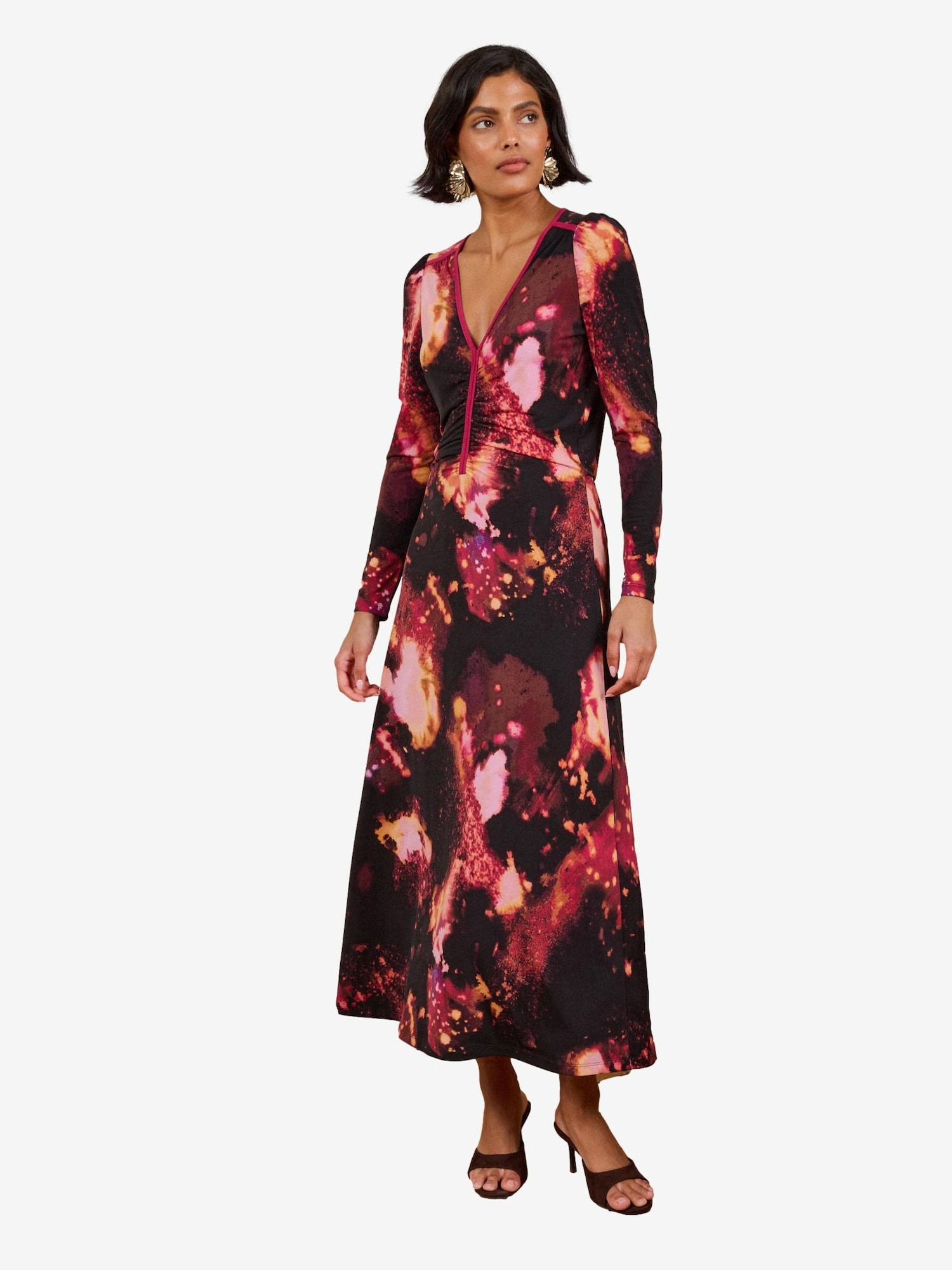 love & roses Rochie mov vânătă / roz / roșu cireș / negru