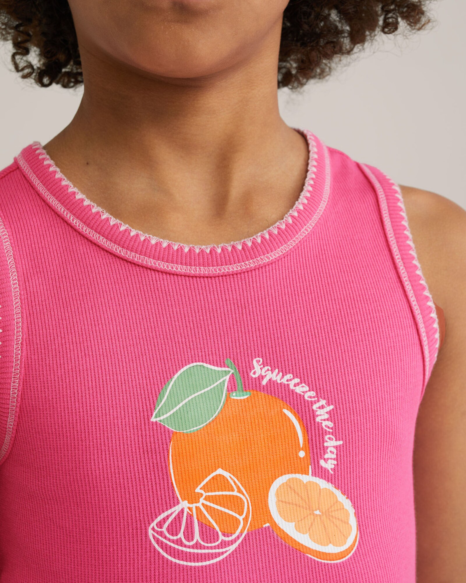 WE Fashion Top oranžová / neónovo ružová / biela (obrázok 5)