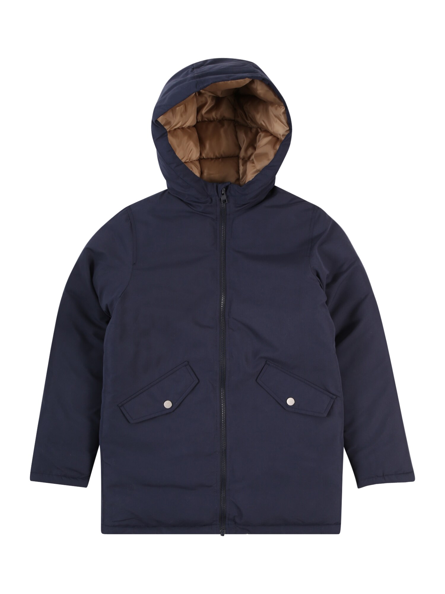 Jack & Jones Junior Zimná bunda 'JJLOOP'  námornícka modrá / svetlohnedá