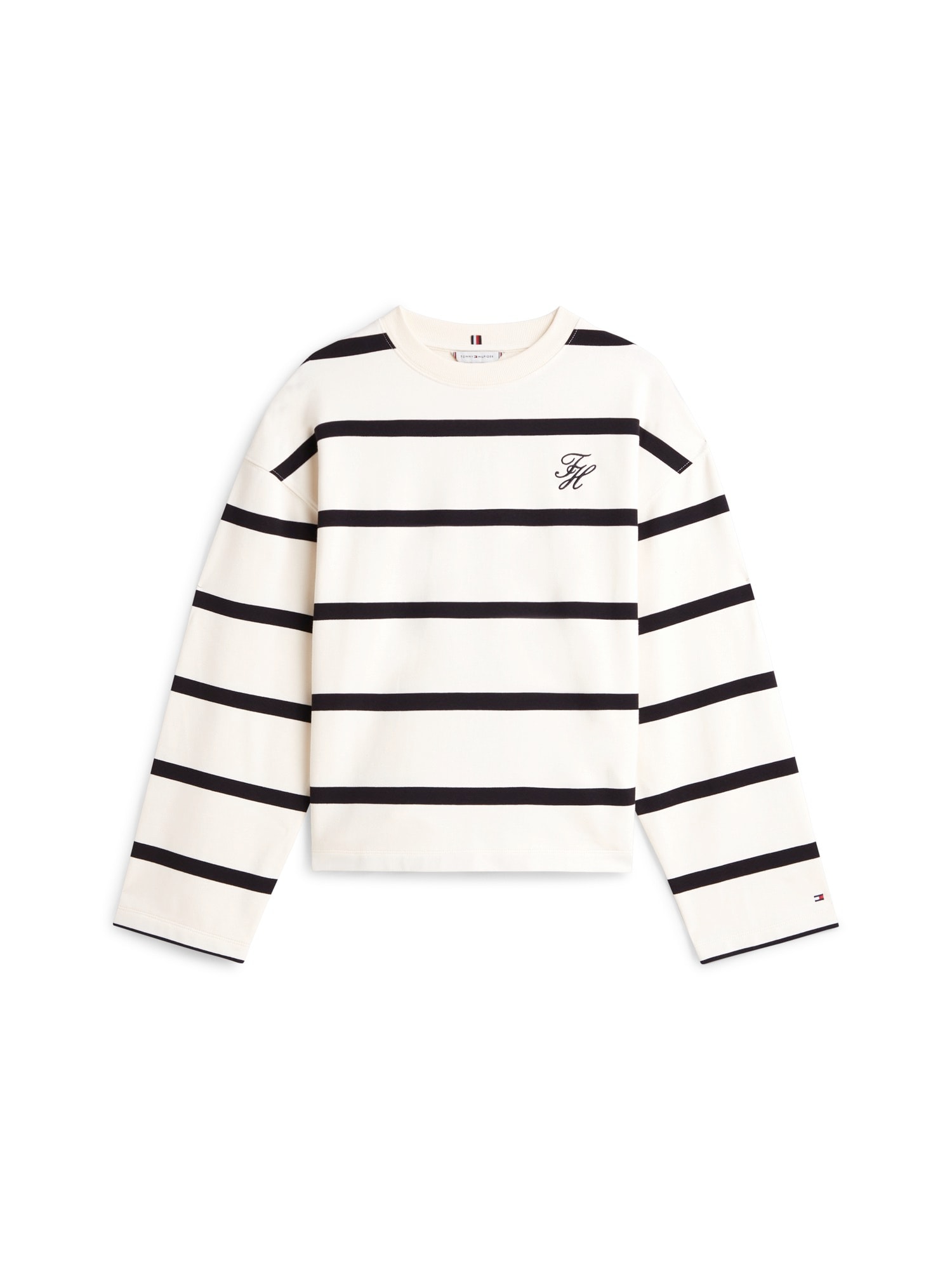 TOMMY HILFIGER Majica  ecru / črna