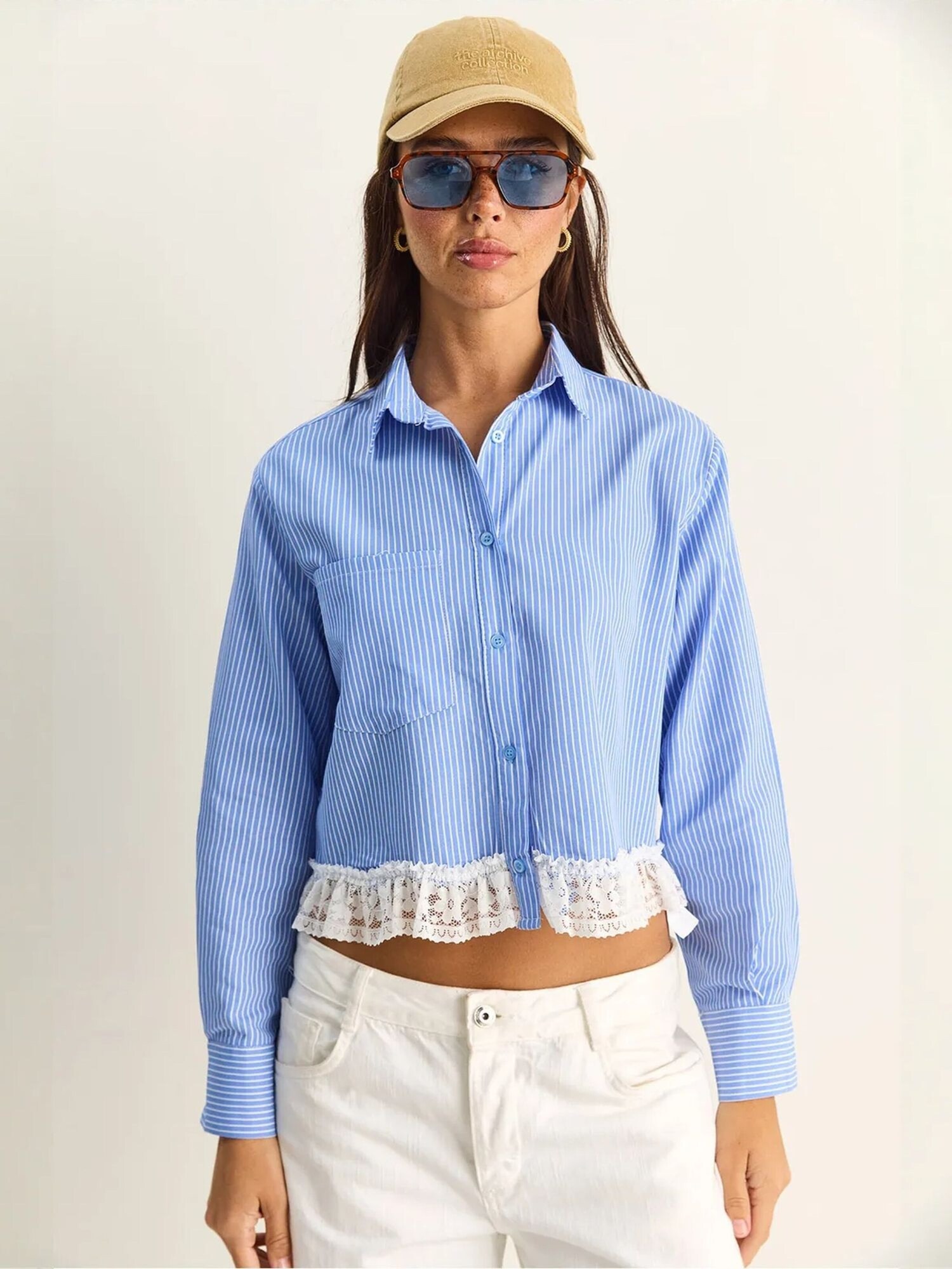 Bianco Lucci Bluza svijetloplava / bijela