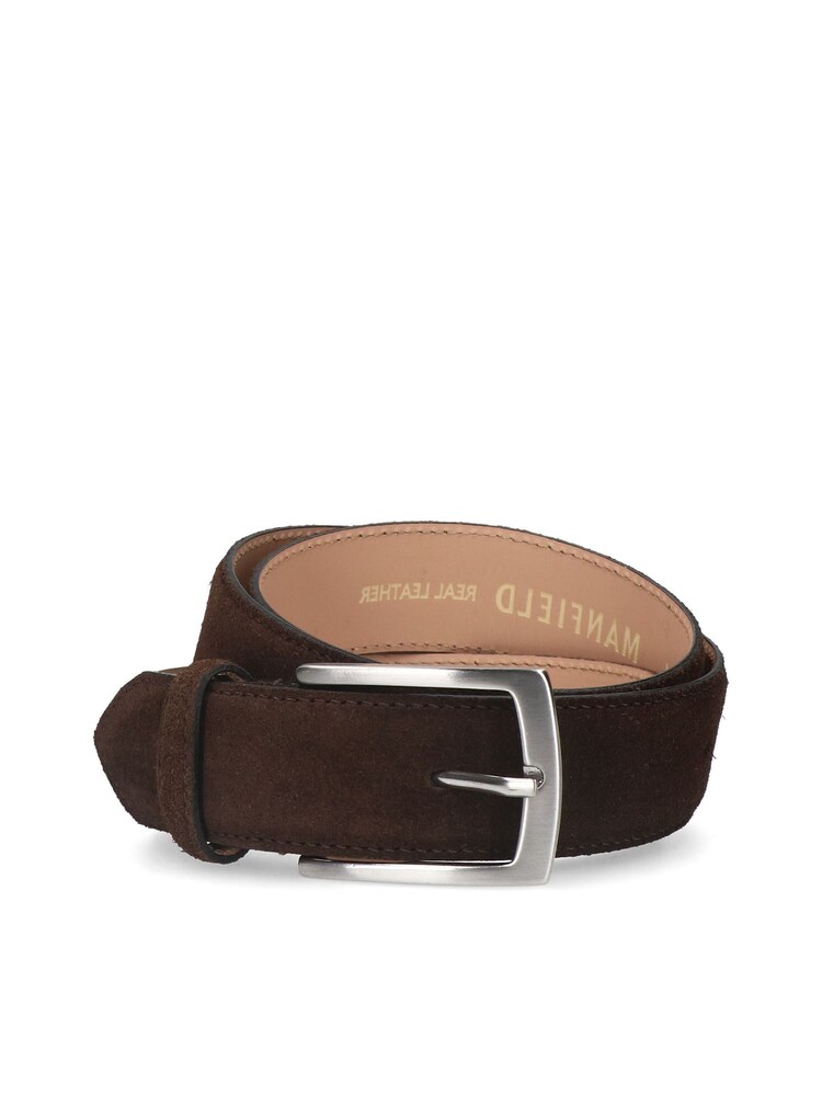 MANFIELD Gürtel Herren Größe 95 braun / silbergrau