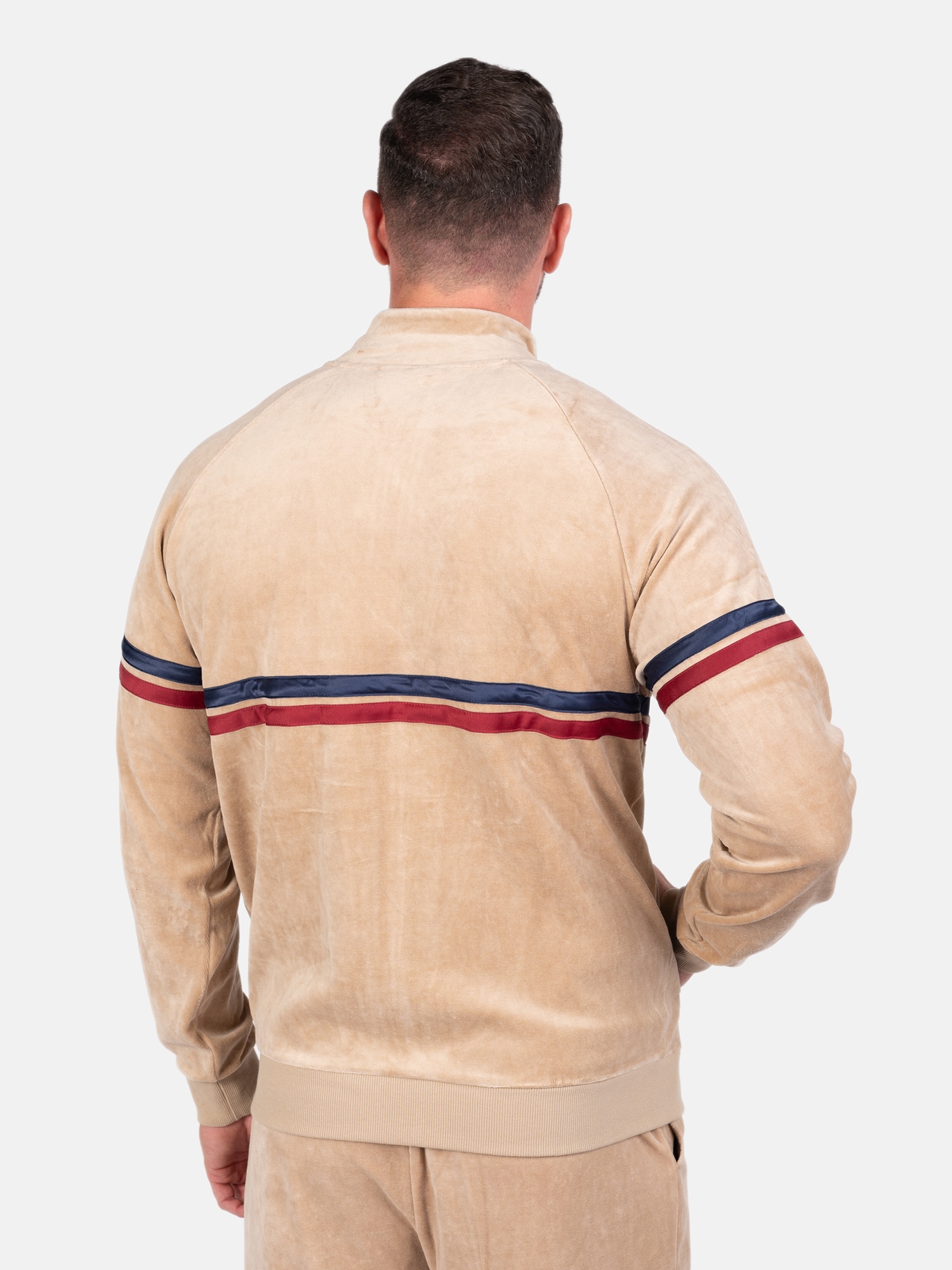 Sergio Tacchini Tréningová bunda 'Orion Luxe' béžová / námornícka modrá / červená (obrázok 3)