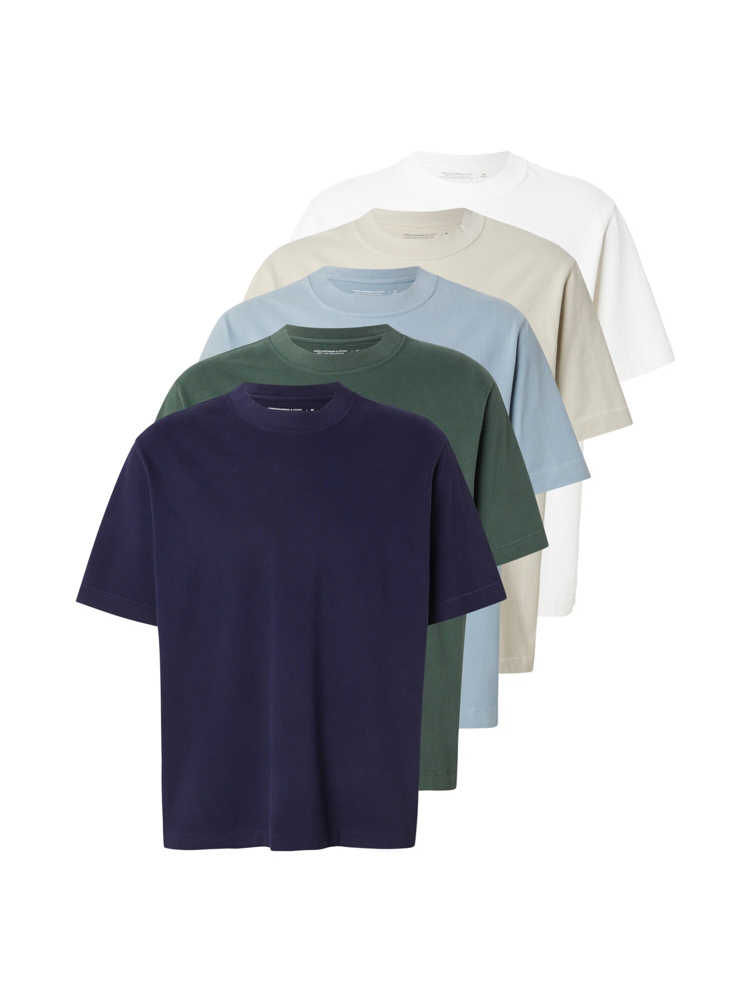 Abercrombie & Fitch Maglietta  blu chiaro / greige / verde scuro / bianco