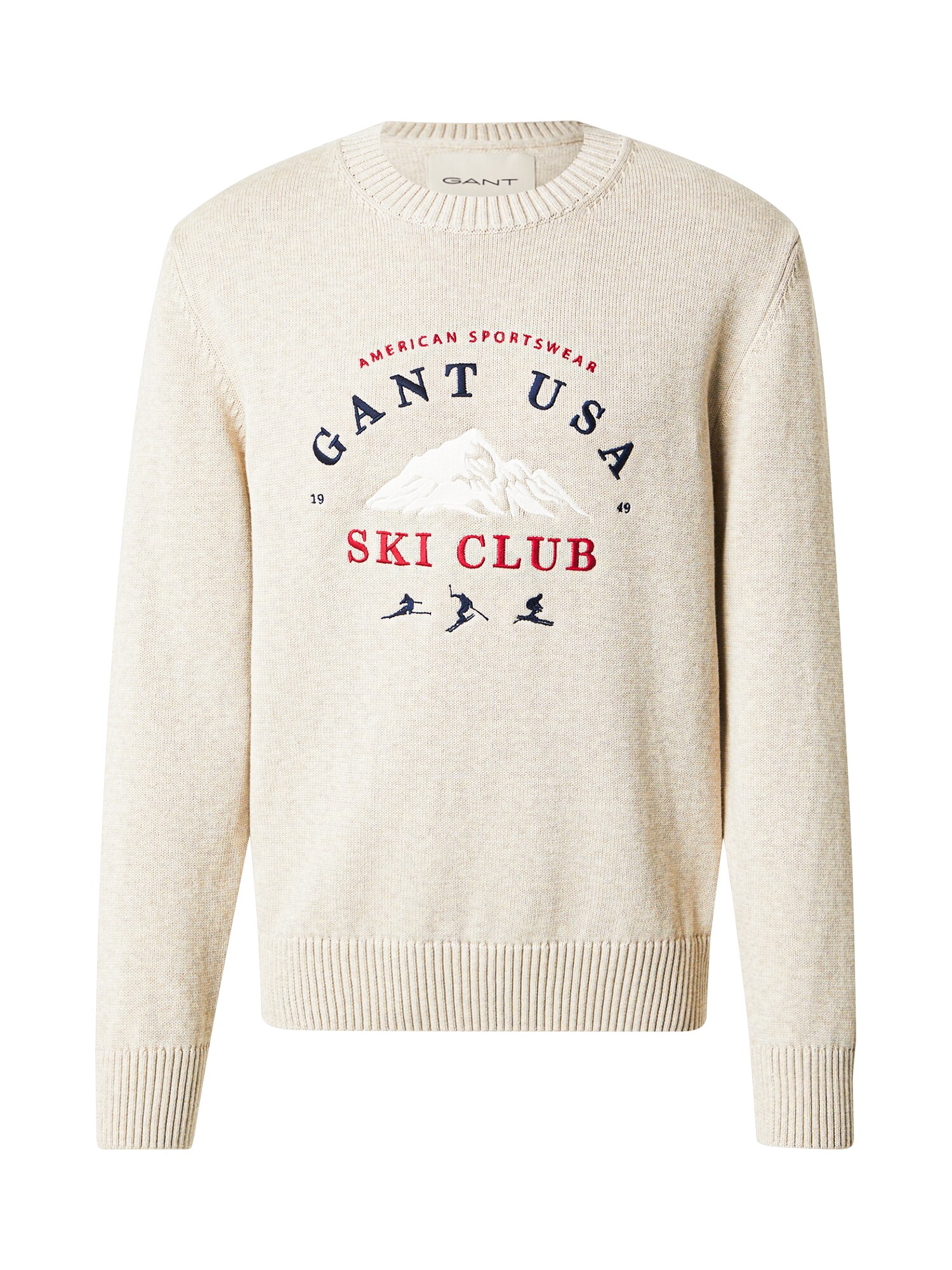 GANT Pulover  ecru / albastru închis / roșu / alb