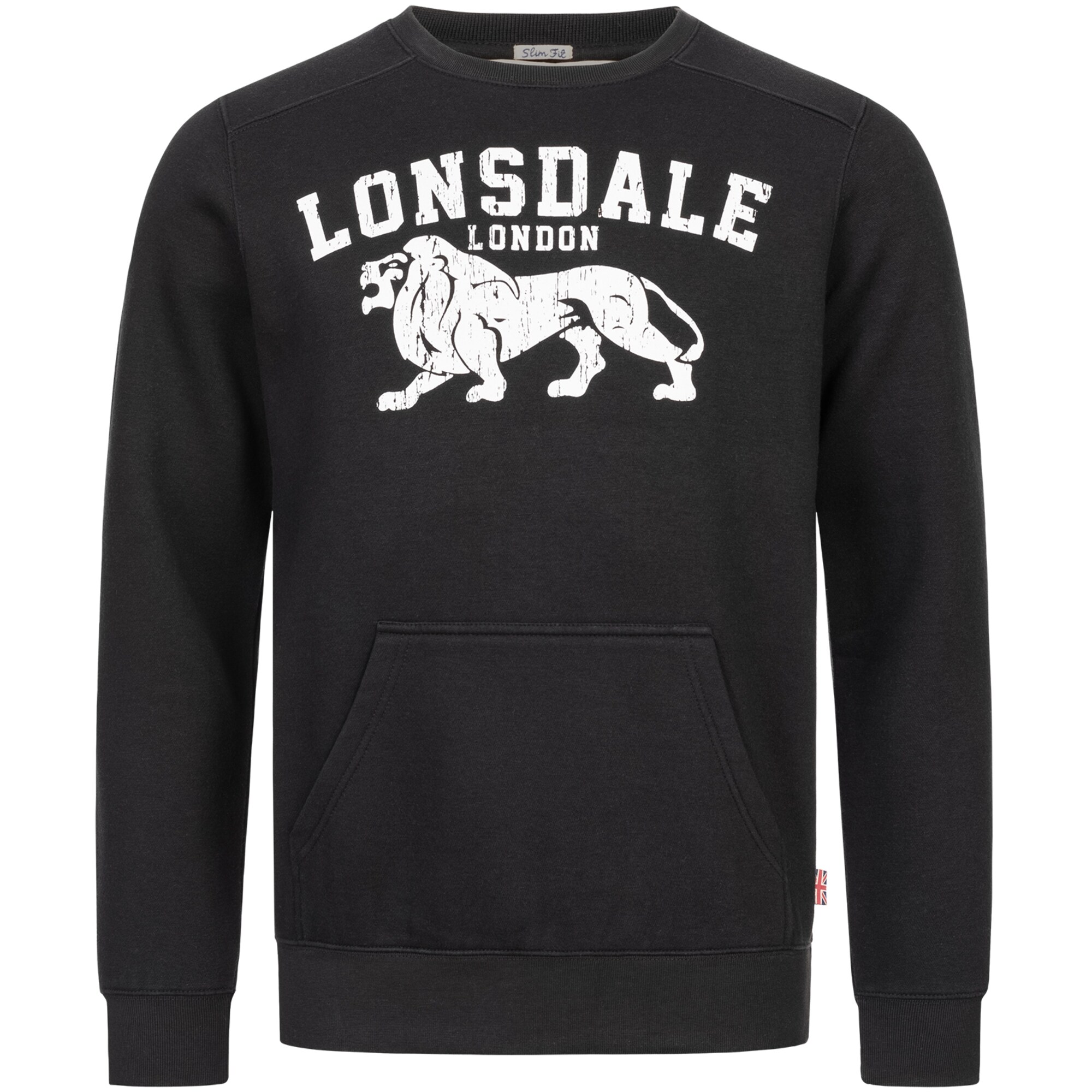 LONSDALE Mikina 'Kersbrook'  čierna / biela