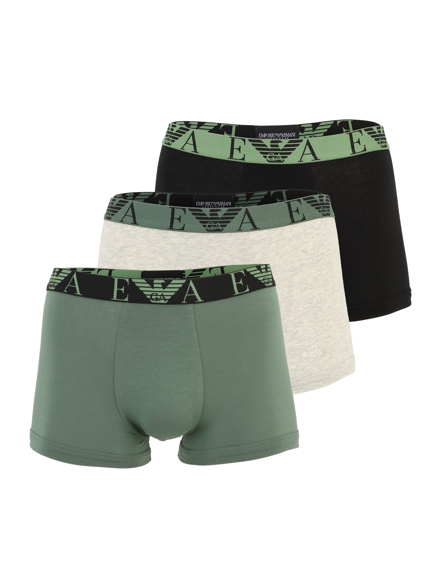 Emporio Armani Boxerky  svetlosivá / olivová / čierna
