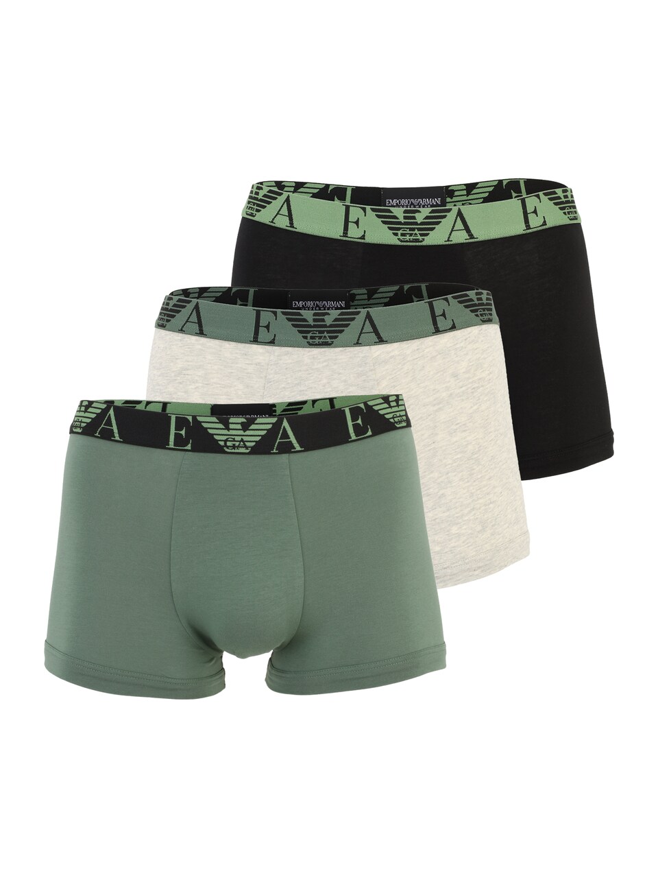Boxershorts ljusgrå / oliv