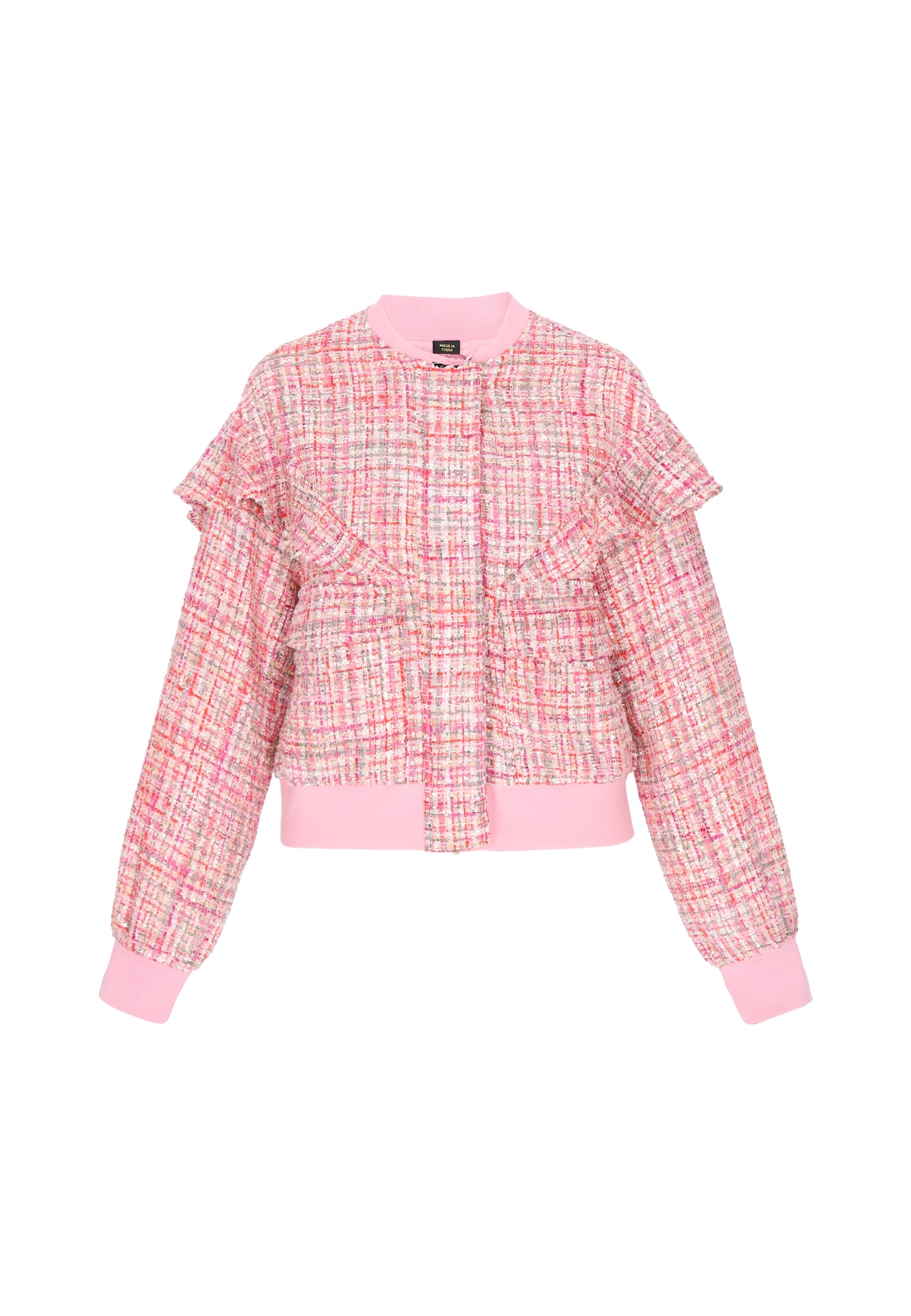 faina Chaqueta de entretiempo gris / naranja oscuro / rosa claro / blanco