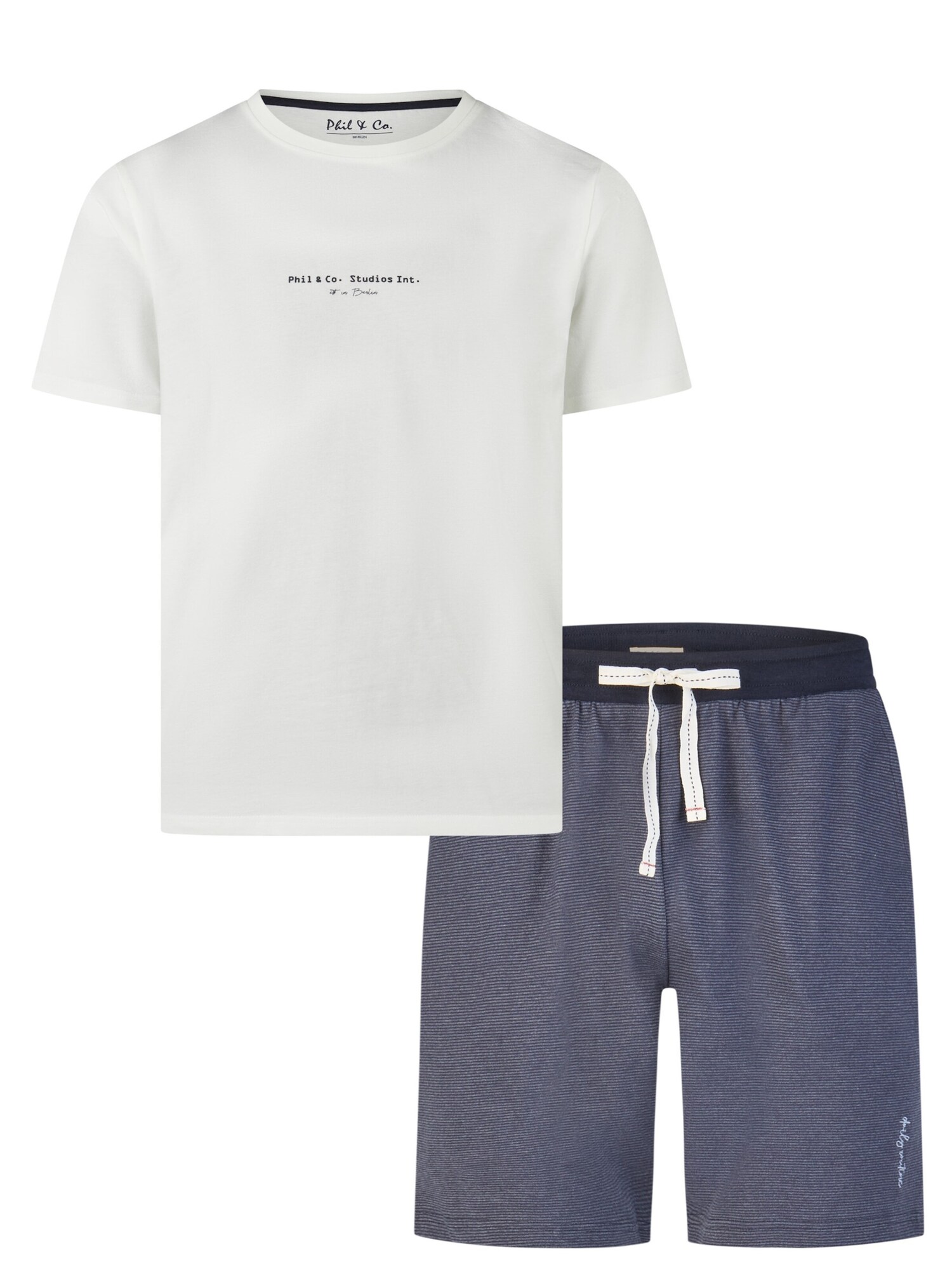 Phil & Co. Berlin Pyjama Kurz Phil &amp; Co Heren Shortama Korte Pyjama Set