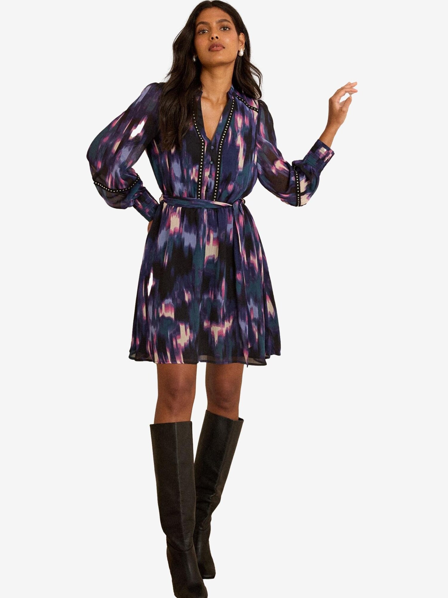 love & roses Rochie Notch  albastru / lila / roz / negru / alb