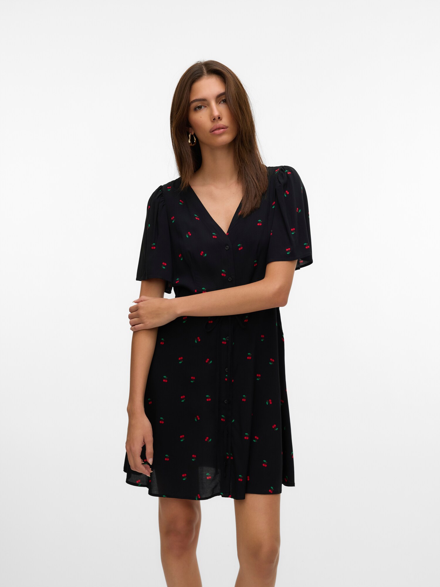 VERO MODA Košeľové šaty 'VMALBA' trávovo zelená / červená / čierna (obrázok 5)