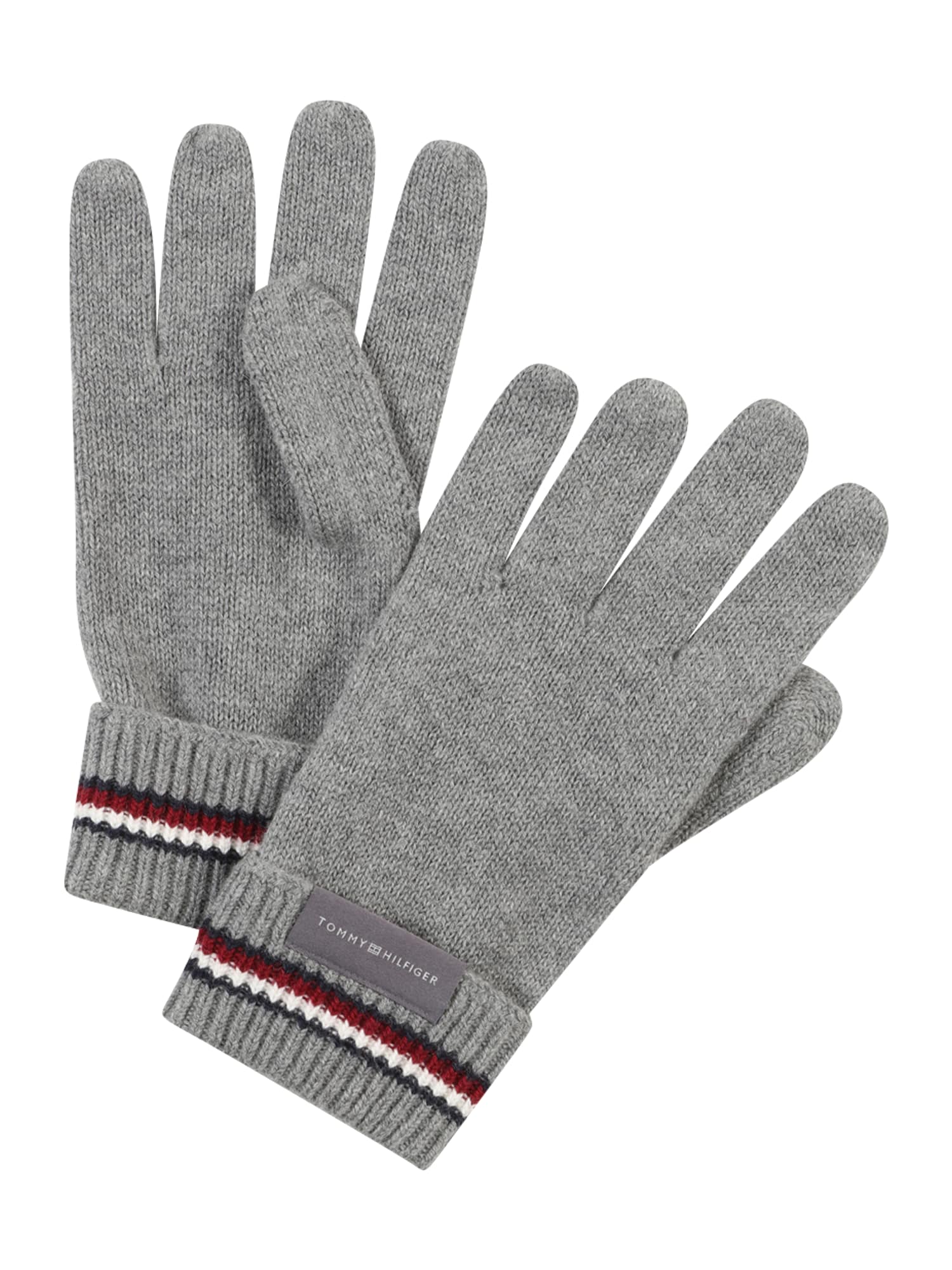 TOMMY HILFIGER Prstové rukavice  tmavomodrá / sivá melírovaná / červená / biela