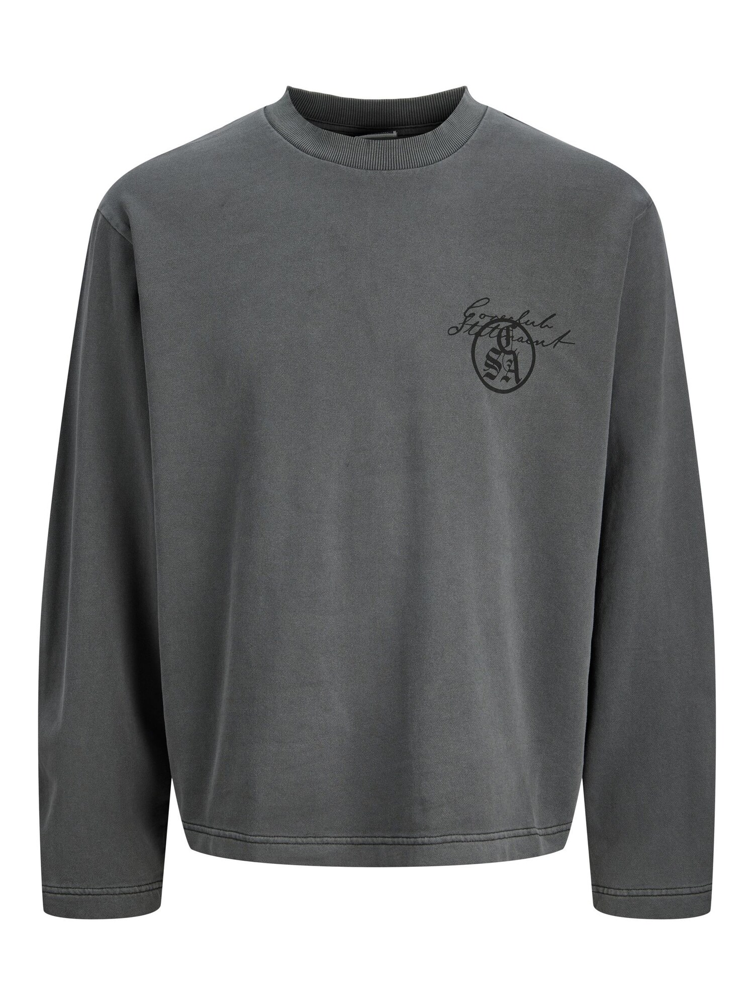 JACK &amp; JONES Sudadera  gris basalto / negro