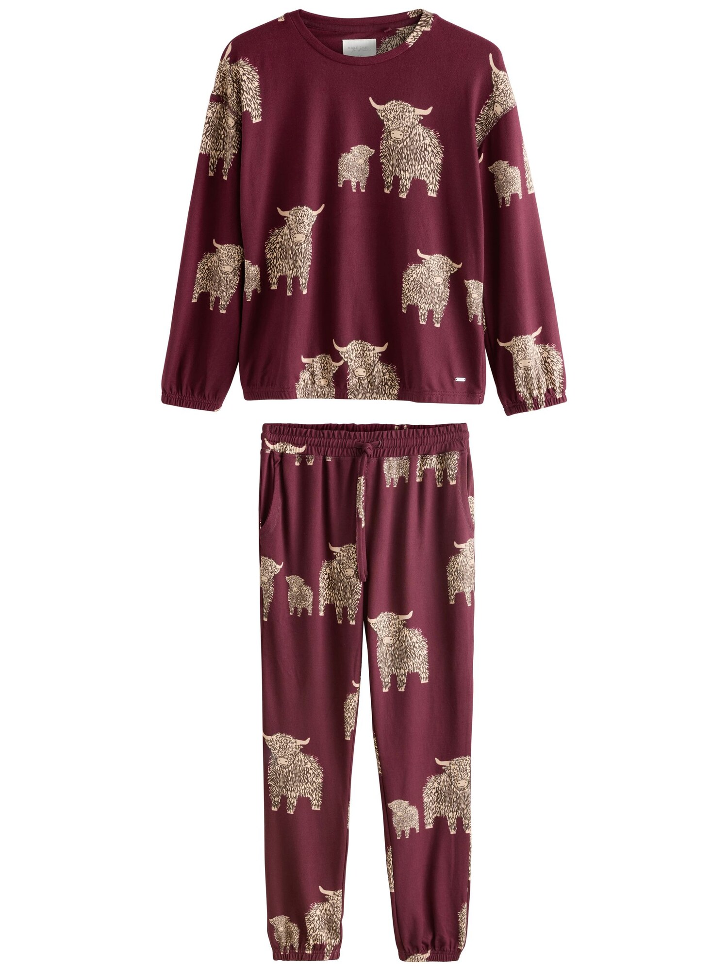 Next Pijama  bej / roșu burgundy