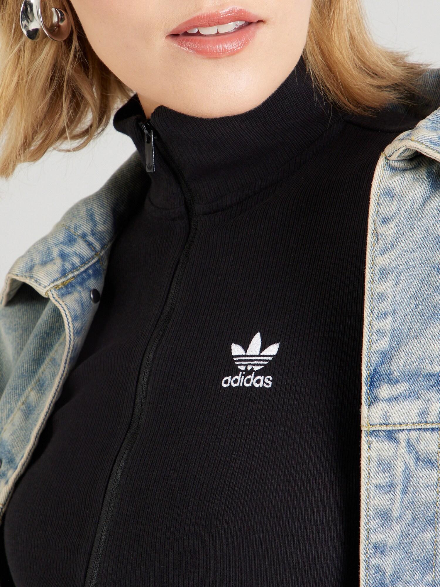 ADIDAS ORIGINALS Kardigán 'ESS'  fekete / fehér termék 2. képe