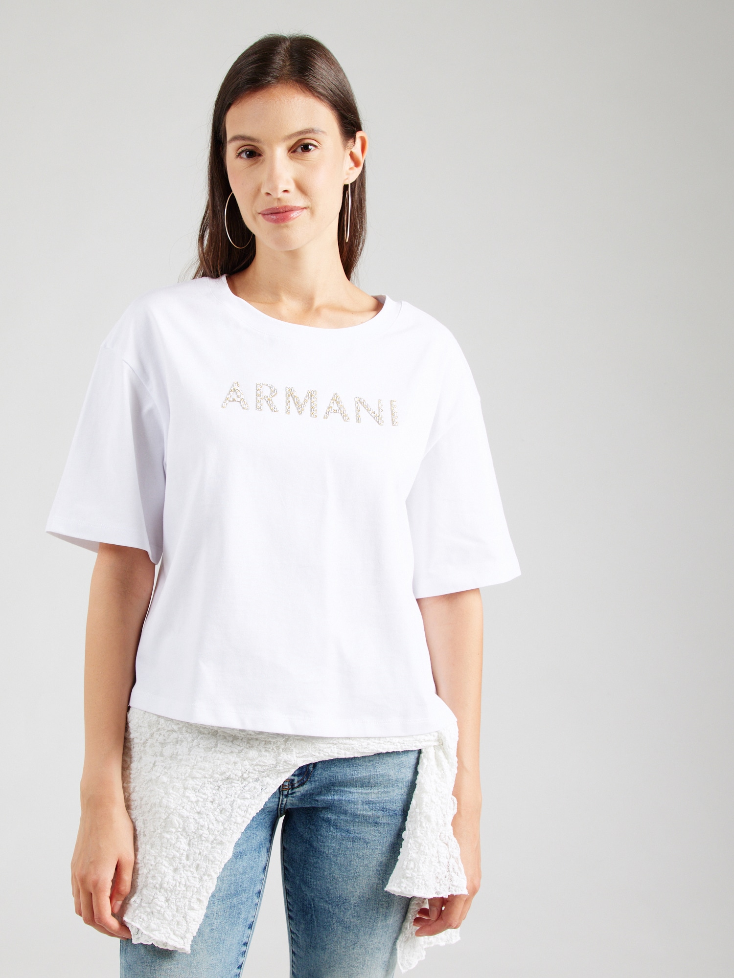 ARMANI EXCHANGE Póló  arany / ezüst / fehér termék 2. képe