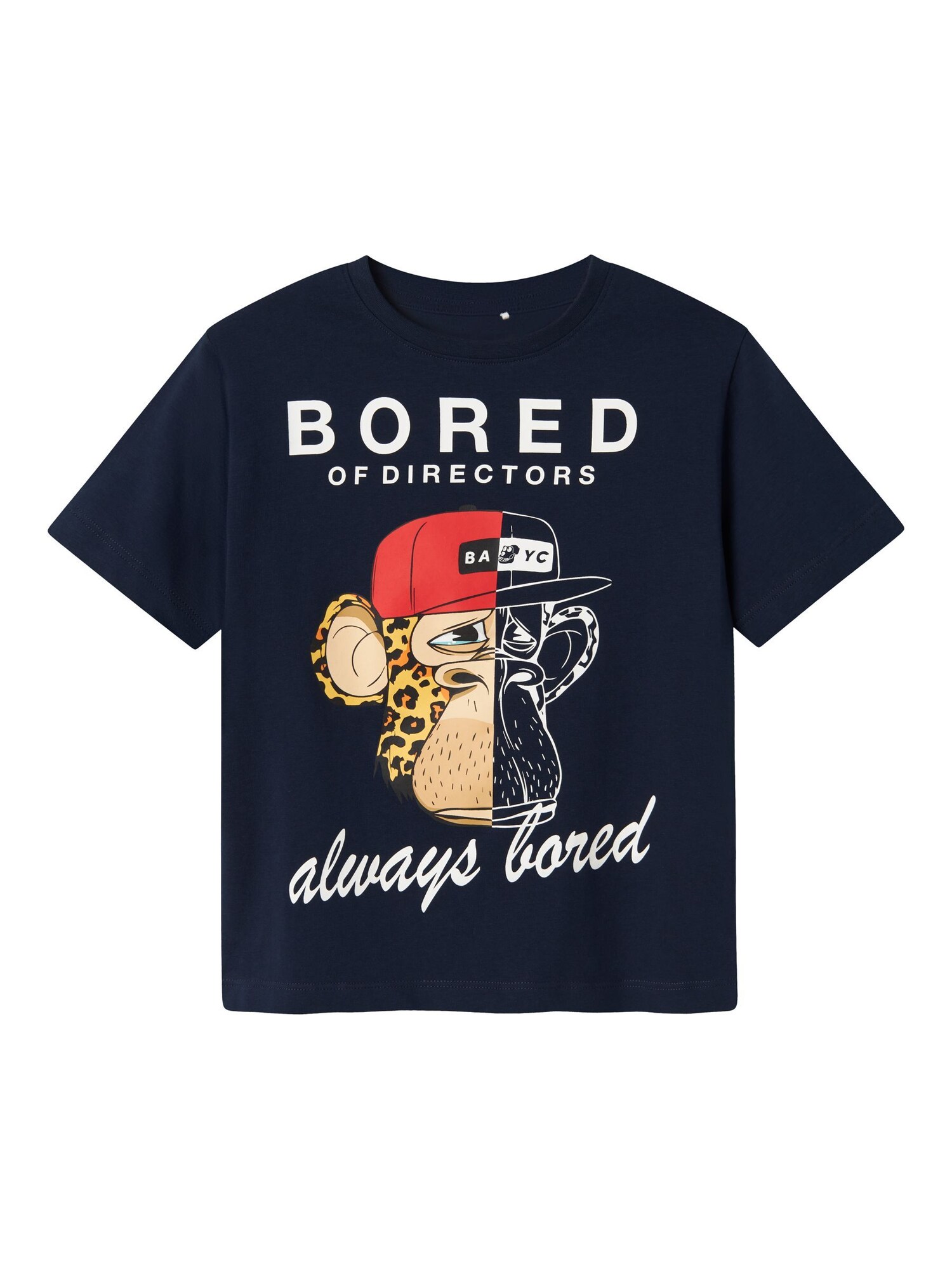 Name It Shirt 'Bored Ape' Navy / Lichtbruin / Rood / Wit