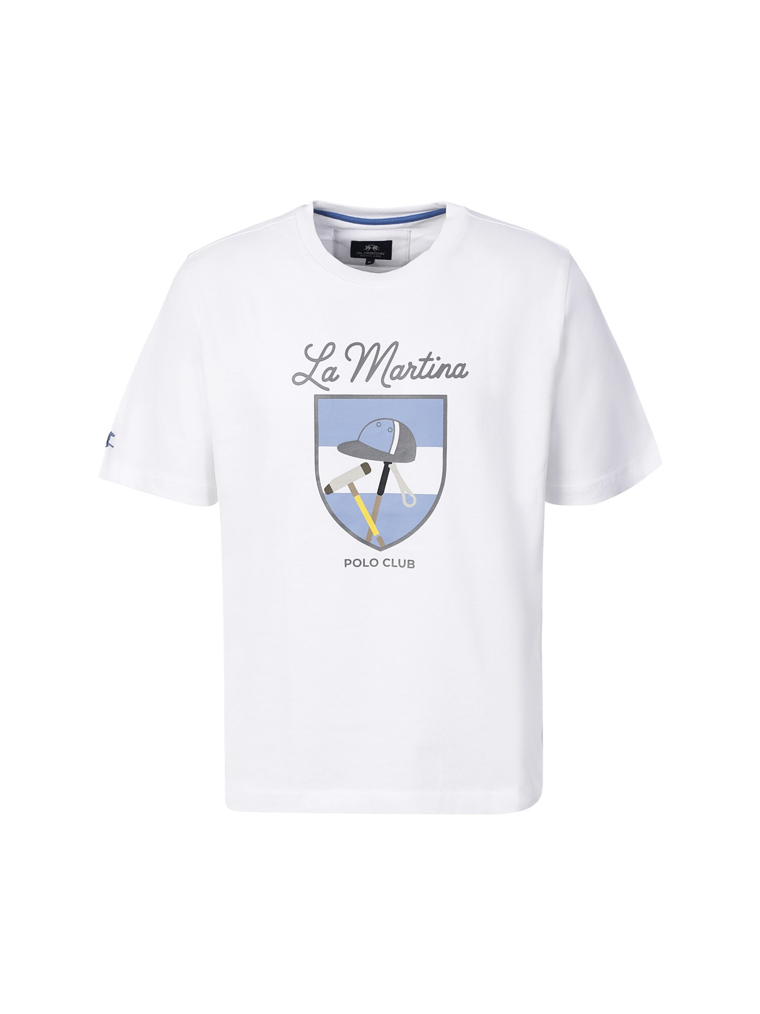 La Martina Camiseta  azul claro / amarillo / gris / blanco