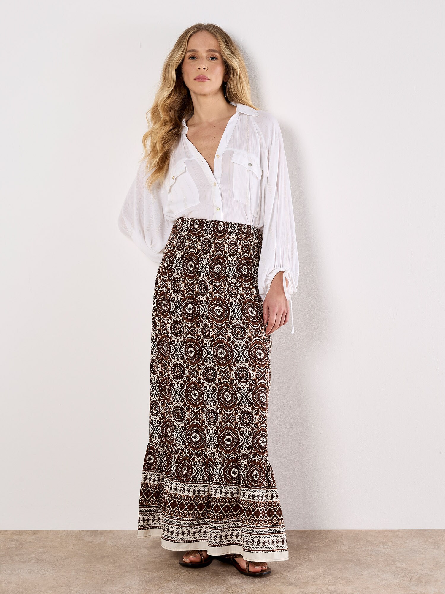 Apricot Rok Bruin / Wit