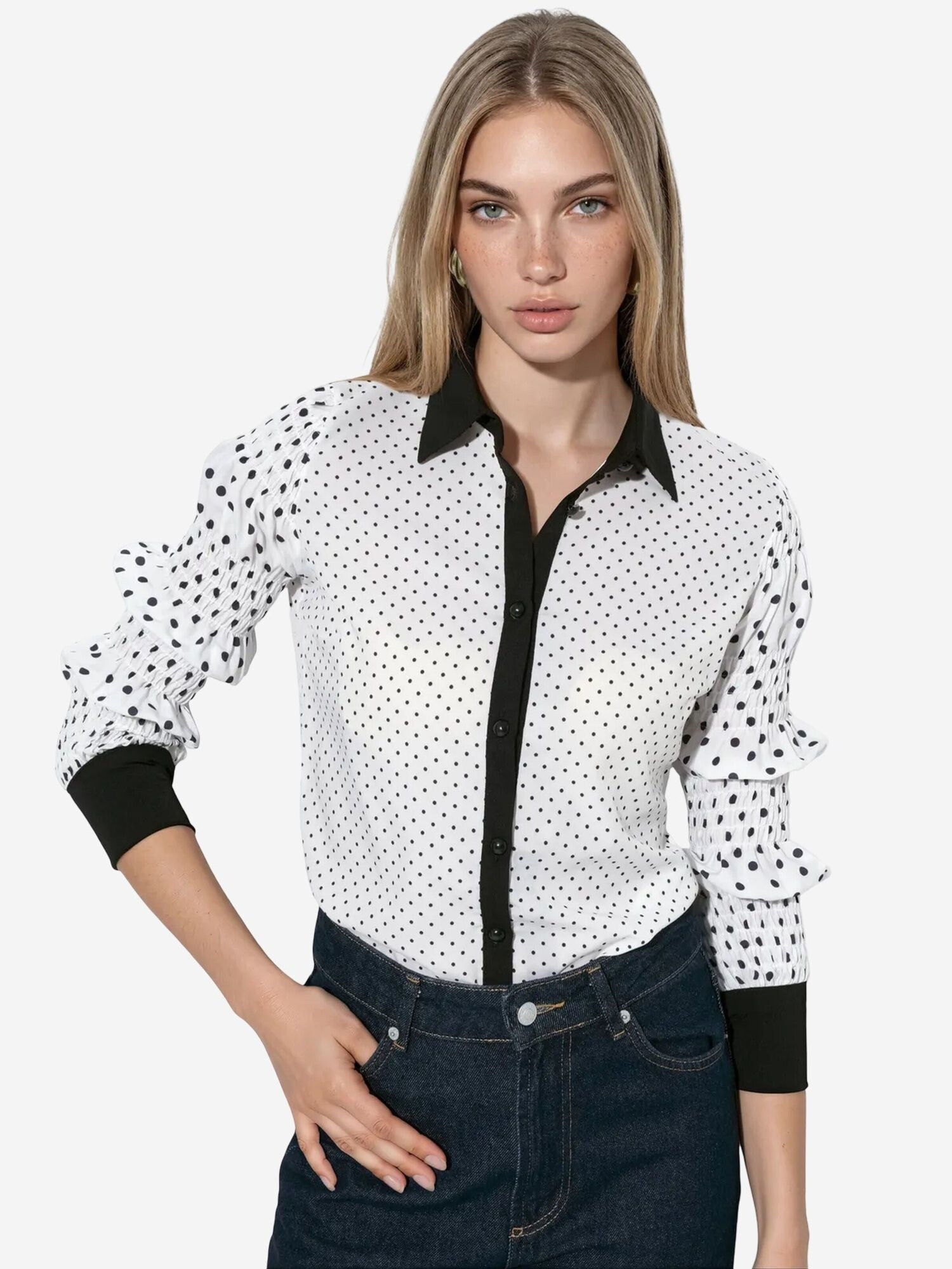 MSN Collection Bluza crna / bijela
