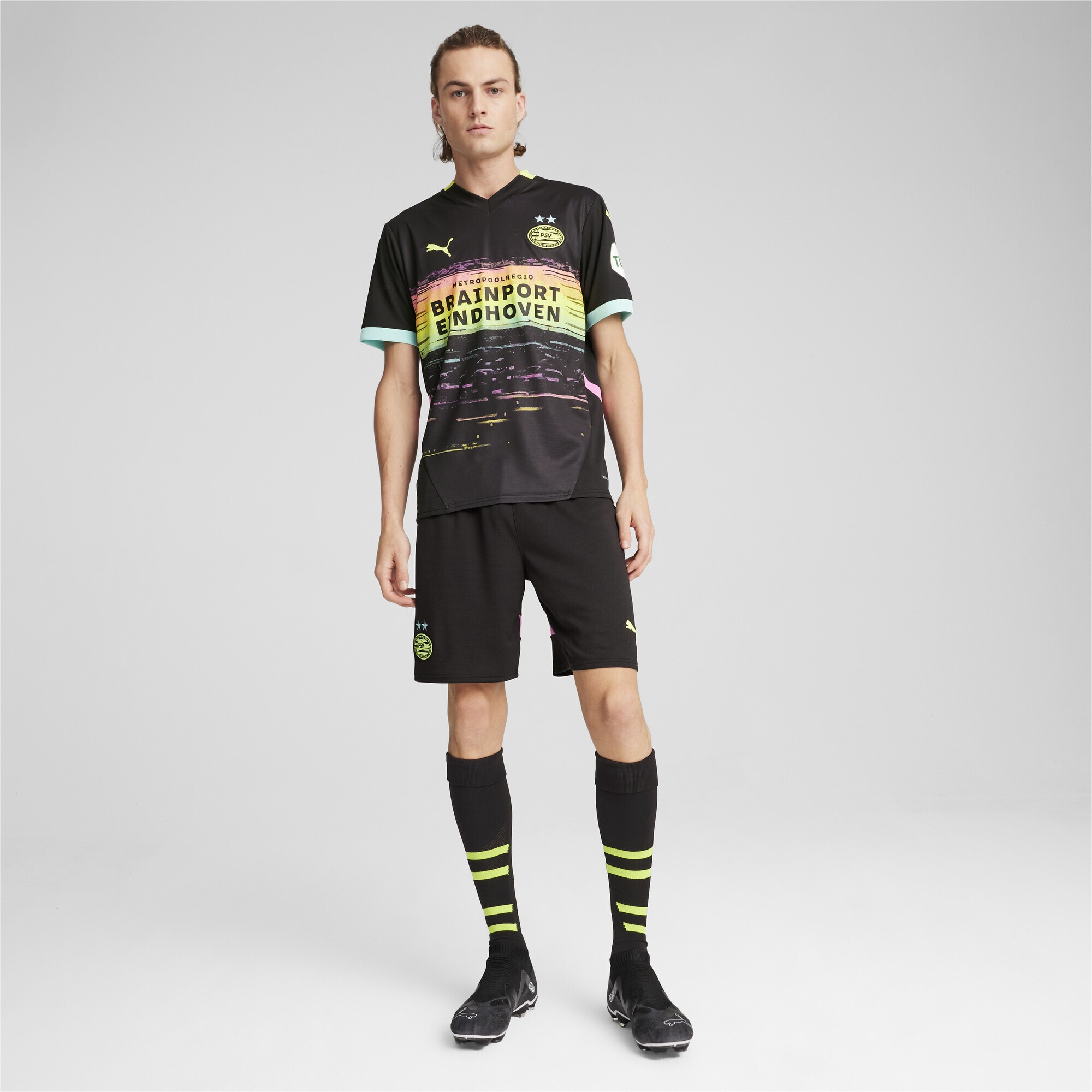 PUMA Mezek 'PSV Eindhoven 24/25'  sárga / menta / sötétlila / fekete termék 2. képe